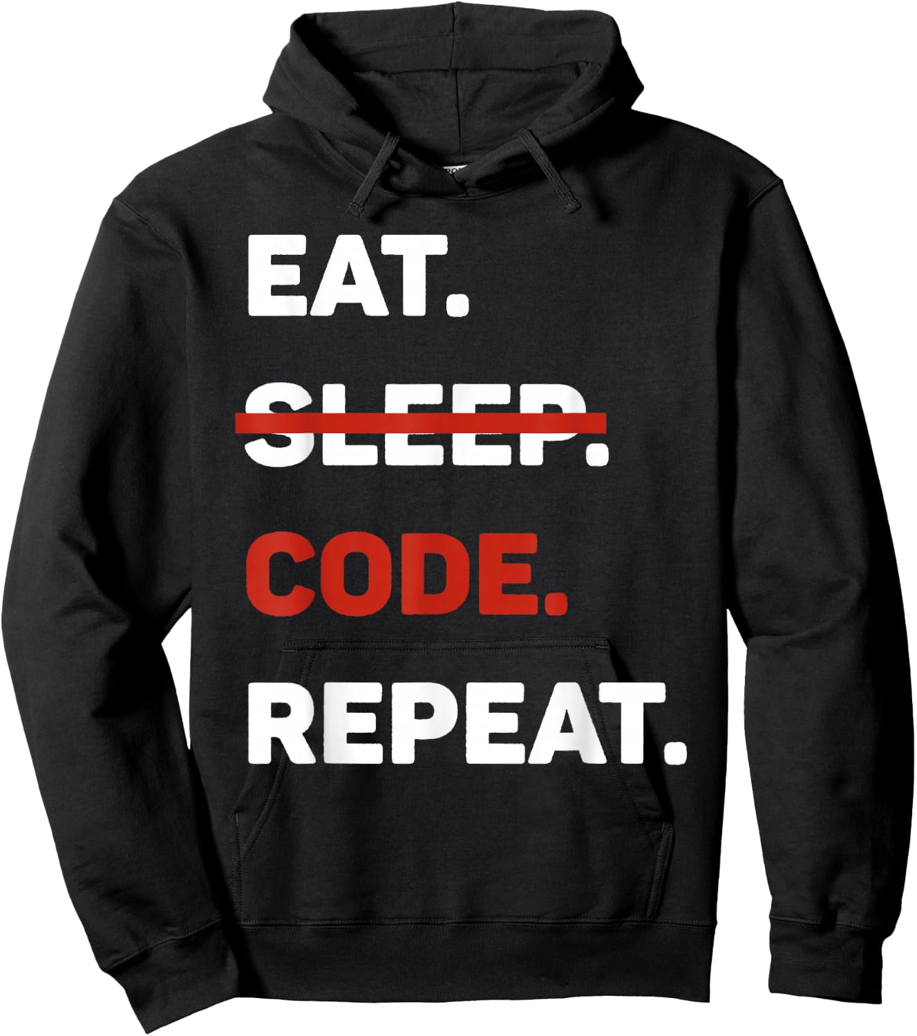 Eat Sleep Code Repeat Funny Computer Science Hoodie - Hoodie | Black