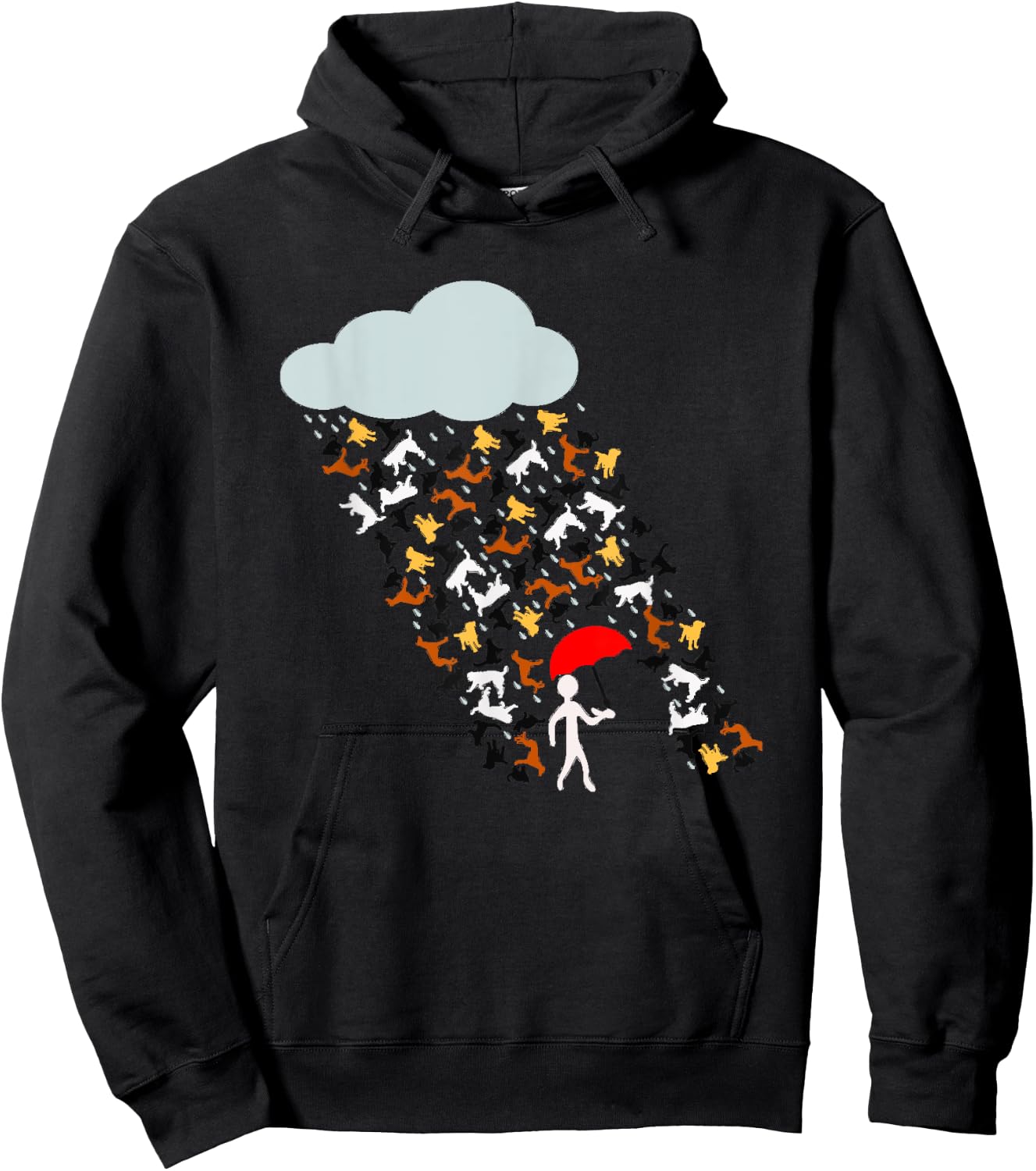 It's Raining Cats And Dogs Funny Cat Dog Women Kids Hoodie - Hoodie | Black