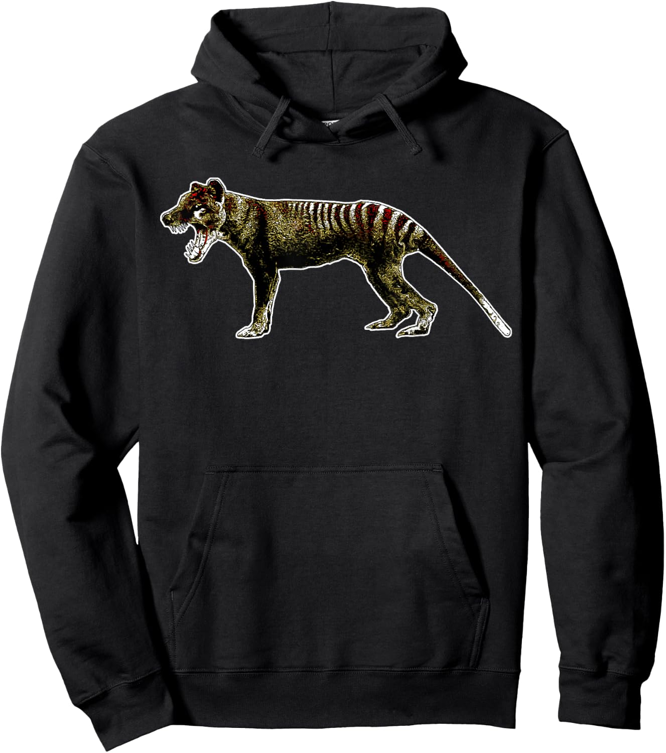 The Thylacine Vintage Graphic Marsupial Extinct Animal 1 Hoodie - Hoodie | Black