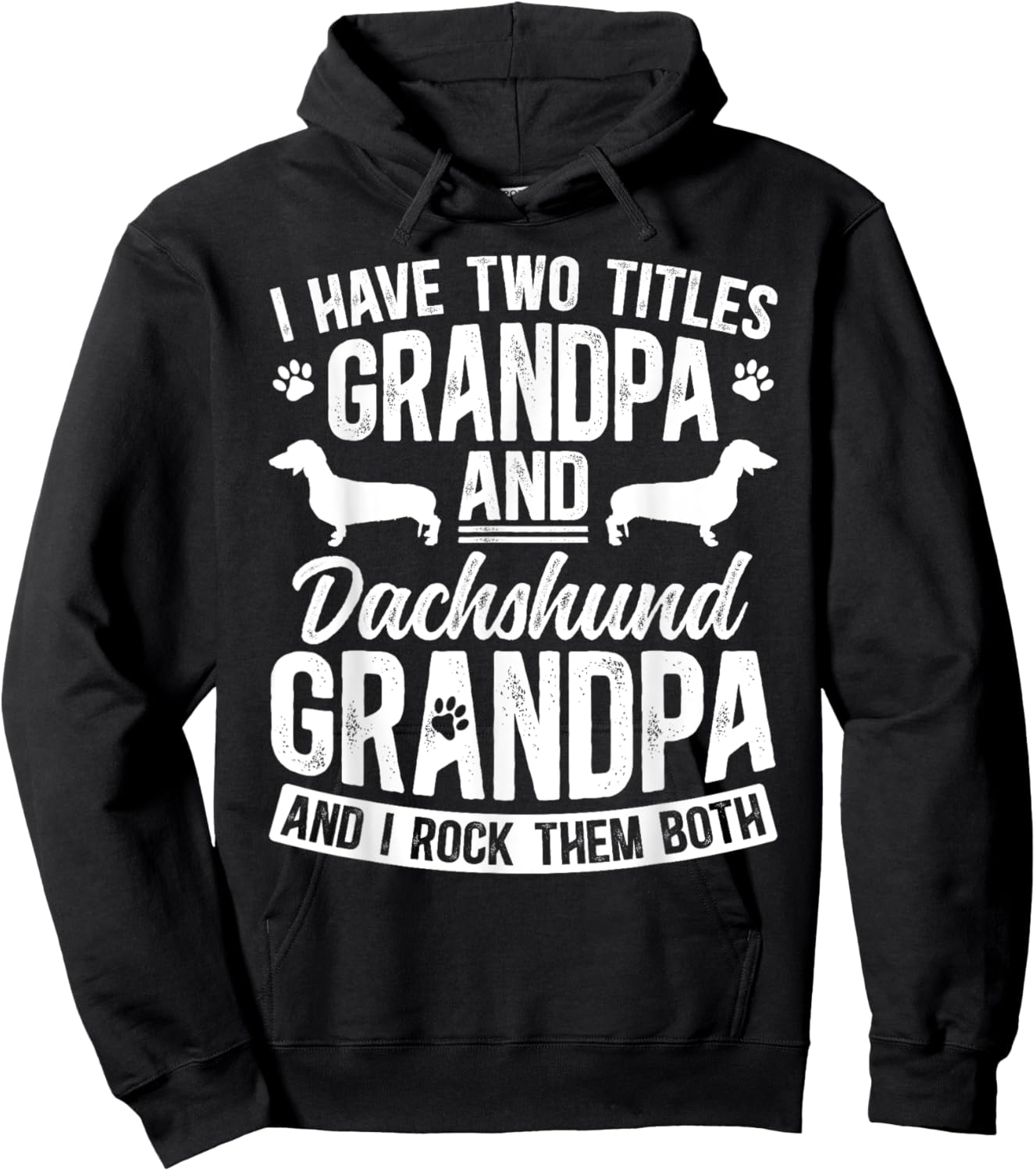 Grandpa And Dachshund Grandpa Of A Dachshund Grandfather Hoodie - Hoodie | Black