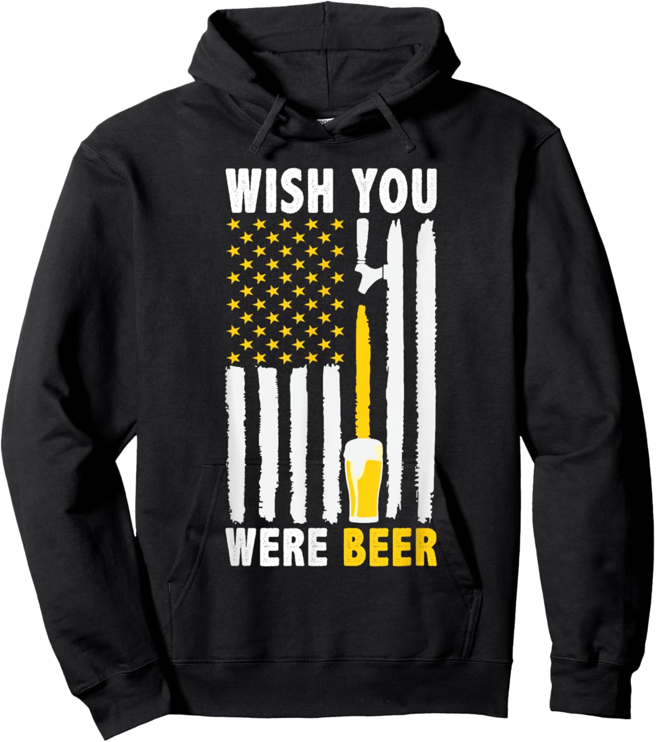 Wish You Were Beer Vintage Craft Beer Home Brewing Brewery Hoodie - Hoodie | Black