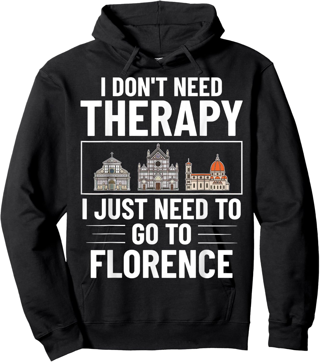 Florence Italy City Skyline Map Travel Hoodie - Hoodie | Black