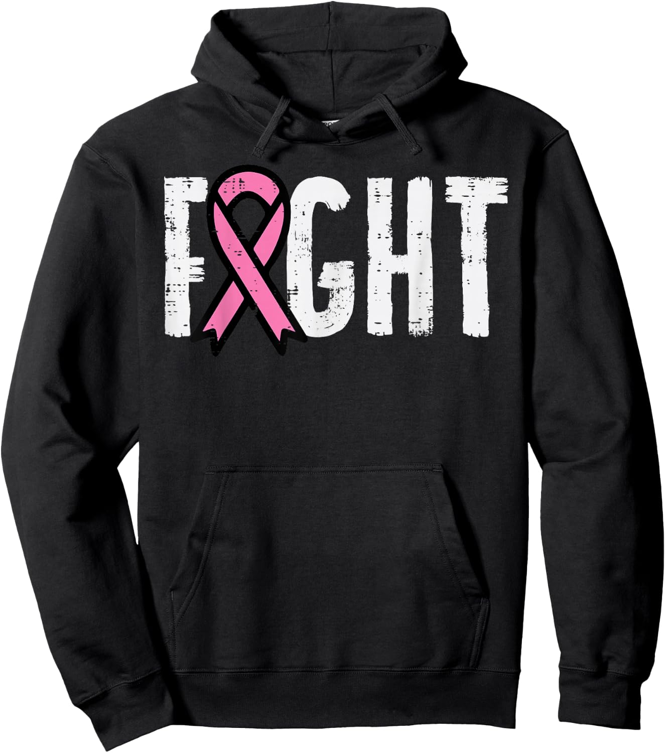 Fight Pink Ribbon Breast Cancer Awareness Men Women Kids Hoodie - Hoodie | Black