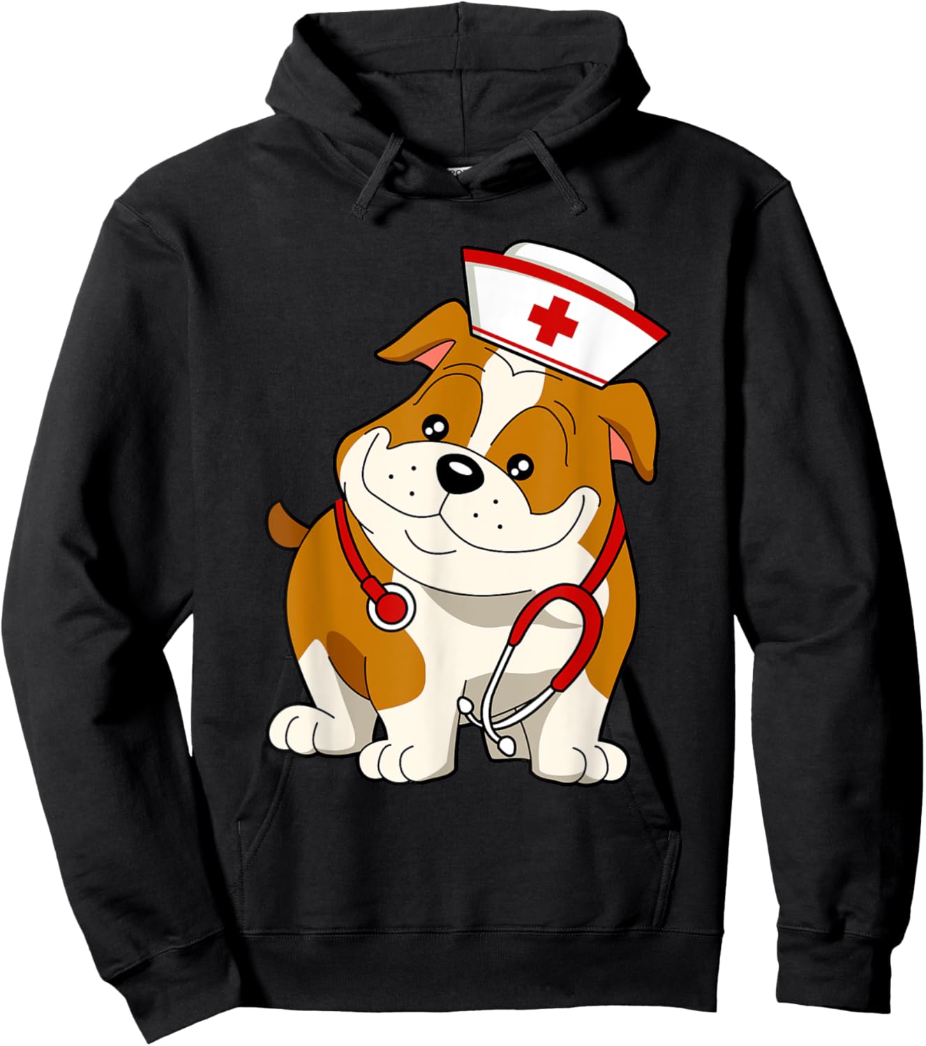 Bulldog Dog Nurse appreciation International Nurse Day Men Women Kids Hoodie - Hoodie | Black
