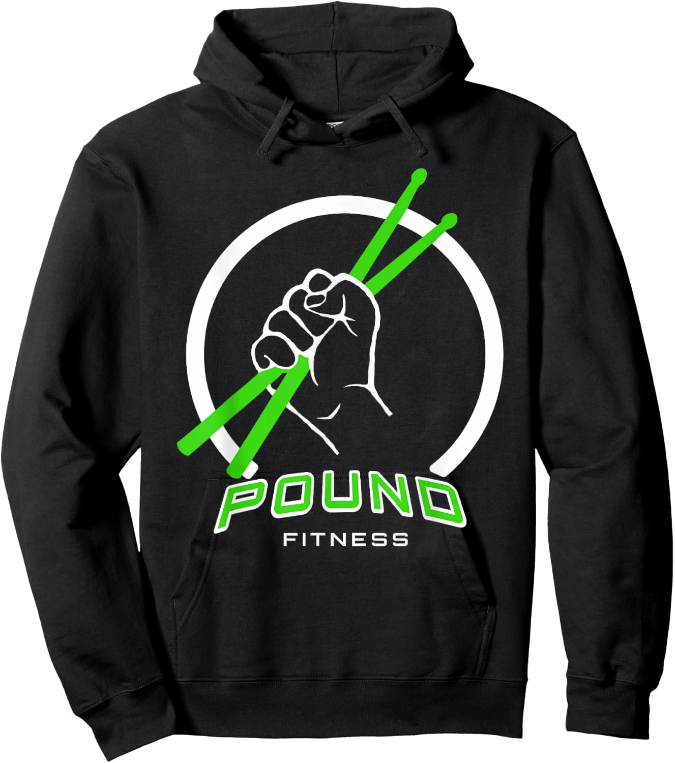 Pound Fitness with Drumsticks Graphic Hoodie - Hoodie | Black