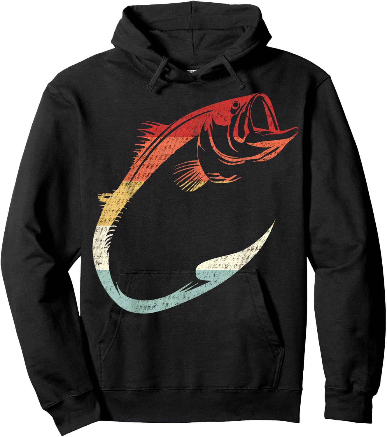 Cool Minimal Fish Hook Art for Fishing Enthusiasts Hoodie - Hoodie | Black