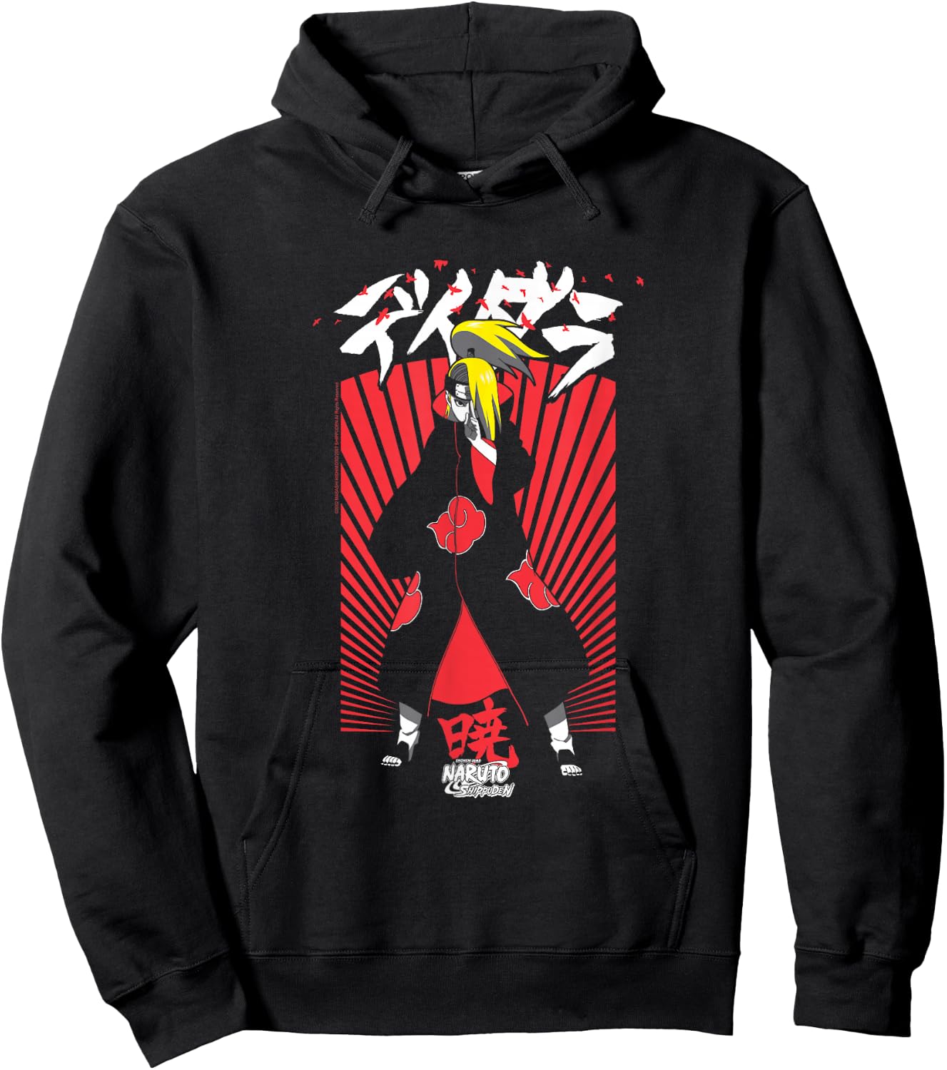 Naruto Shippuden Deidara Jutsu with Kanji Anime Hoodie - Hoodie | Black