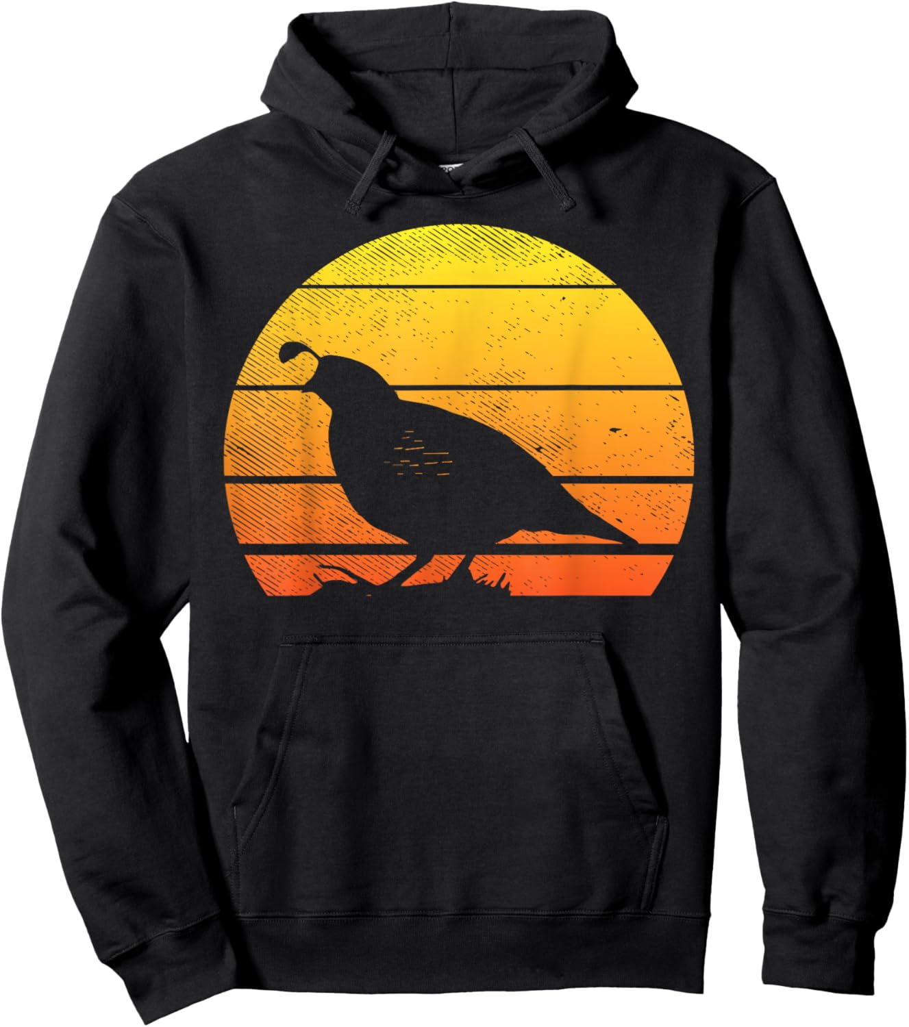 Quail Bird Sunset Retro Pheasant Hunting Bow Hunter Gift Hoodie - Hoodie | Black