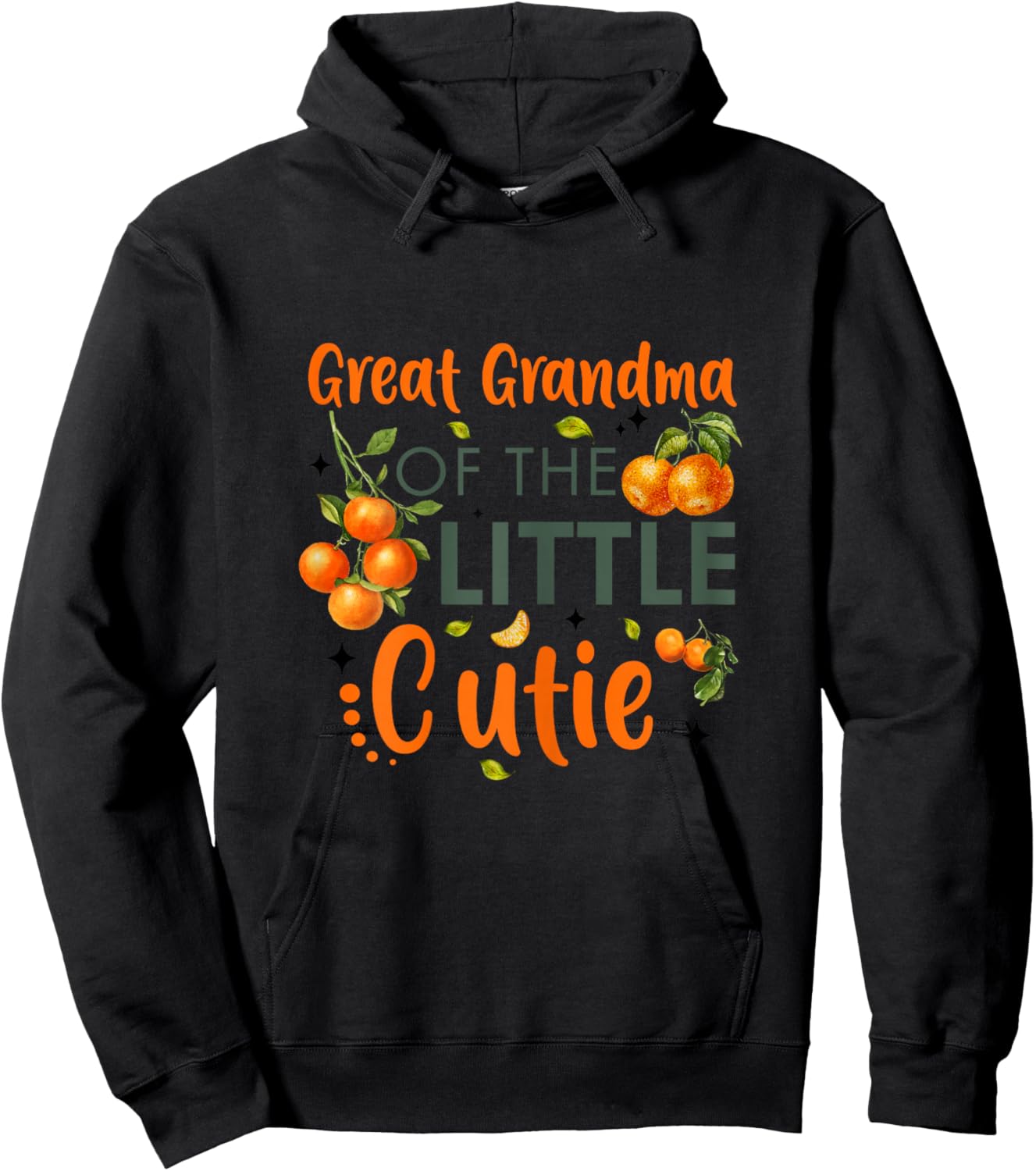 Great Grandma Of The Little Cutie Orange 1st Birthday Party Hoodie - Hoodie | Black