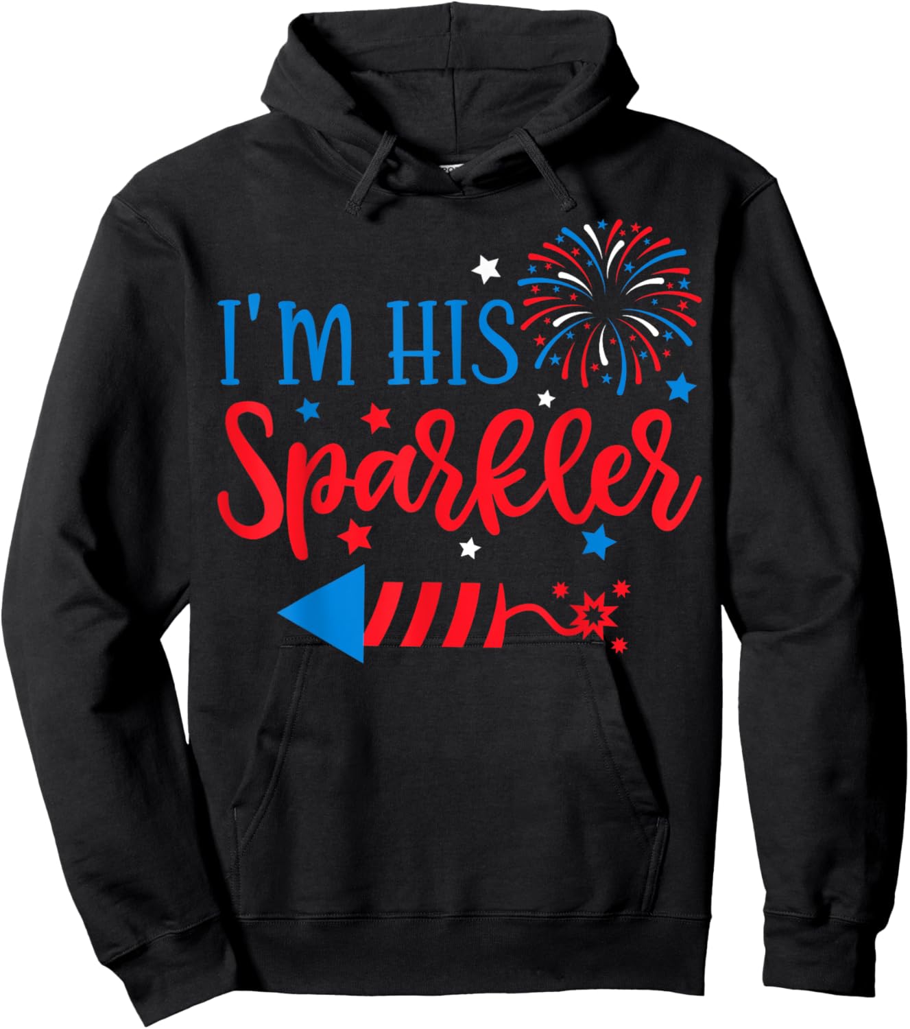 I'm His Sparkler 4th Of July His Her Matching Couple Hoodie - Hoodie | Black
