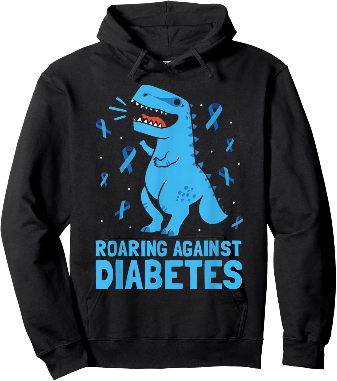 Type 1 Diabetes T1d Kids Toddler Diabetes Awareness Dinosaur Hoodie - Hoodie | Black