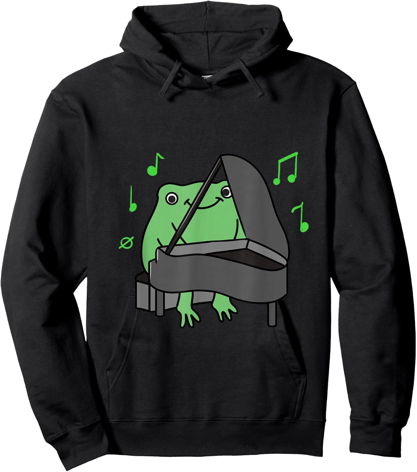 Frog Playing Piano Hoodie - Hoodie | Black