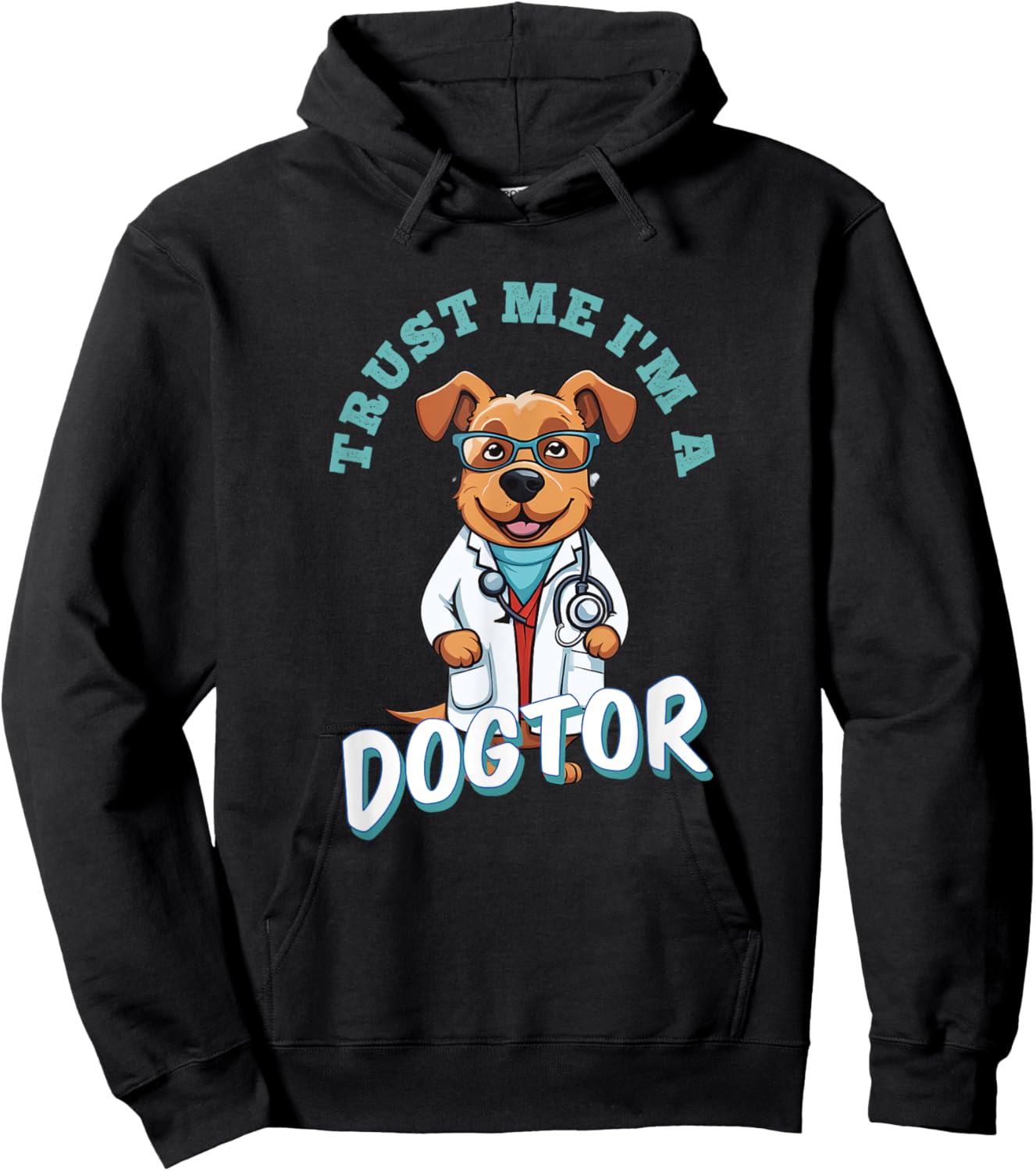 Glaube Mir Ich Bin Ein Dogtor | Funny Veterinarian Dog Hoodie - Hoodie | Black