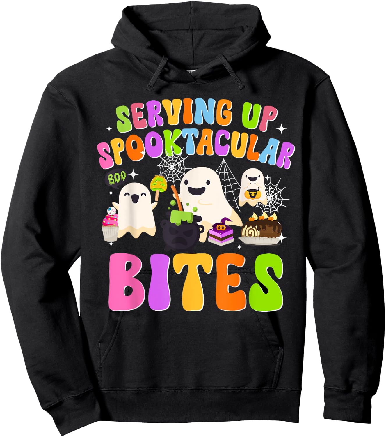 Spooky Lunch Lady Halloween School Cafeteria Worker Funny Hoodie - Hoodie | Black