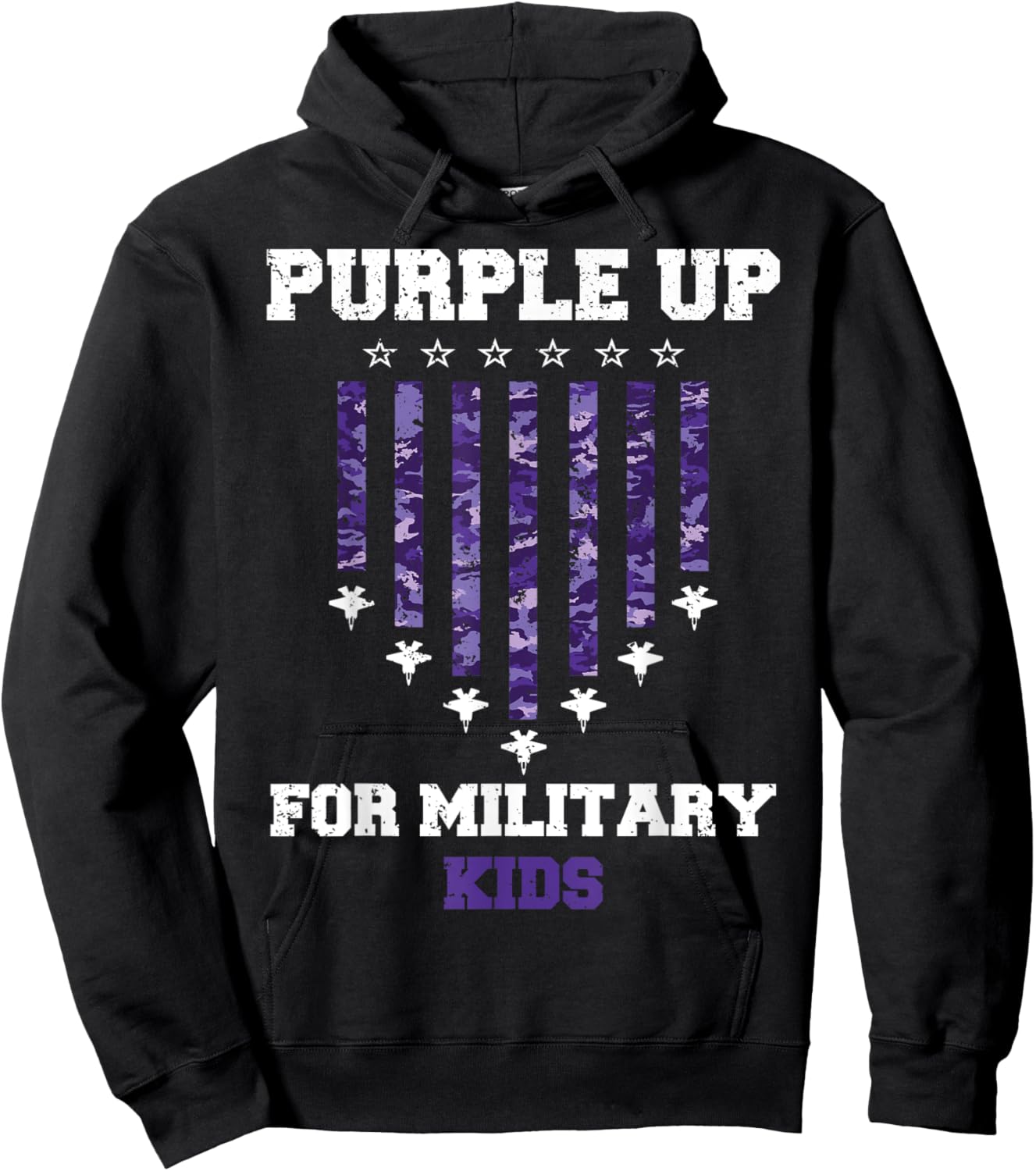 Purple Up For Military Kids Air Force 2024 Hoodie - Hoodie | Black
