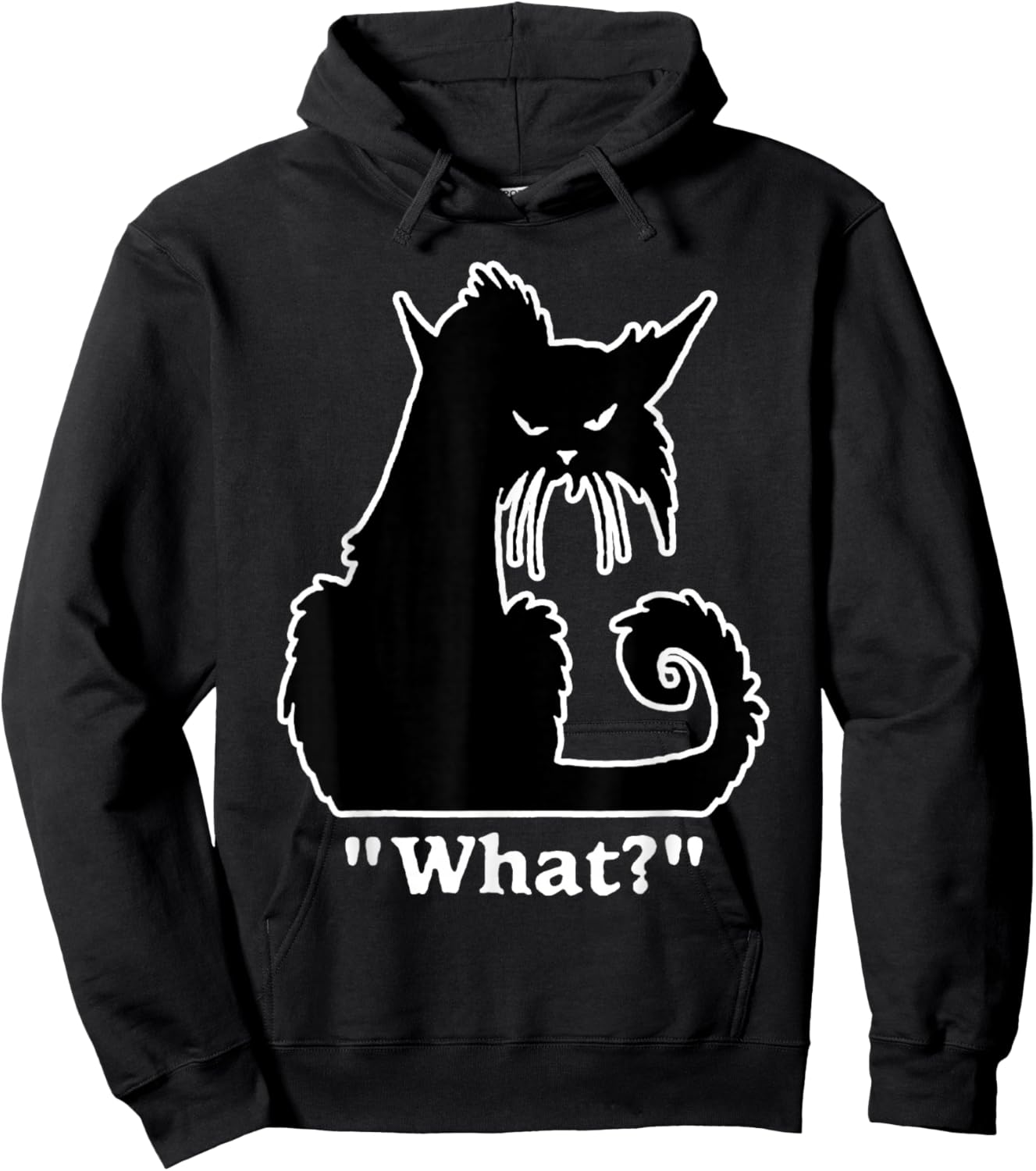 Funny Cat What Hoodie - Hoodie | Black