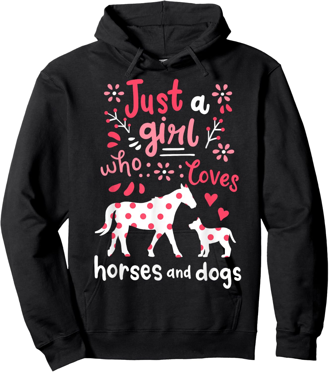 Horse Just A Girl Horses Gift Hoodie - Hoodie | Black