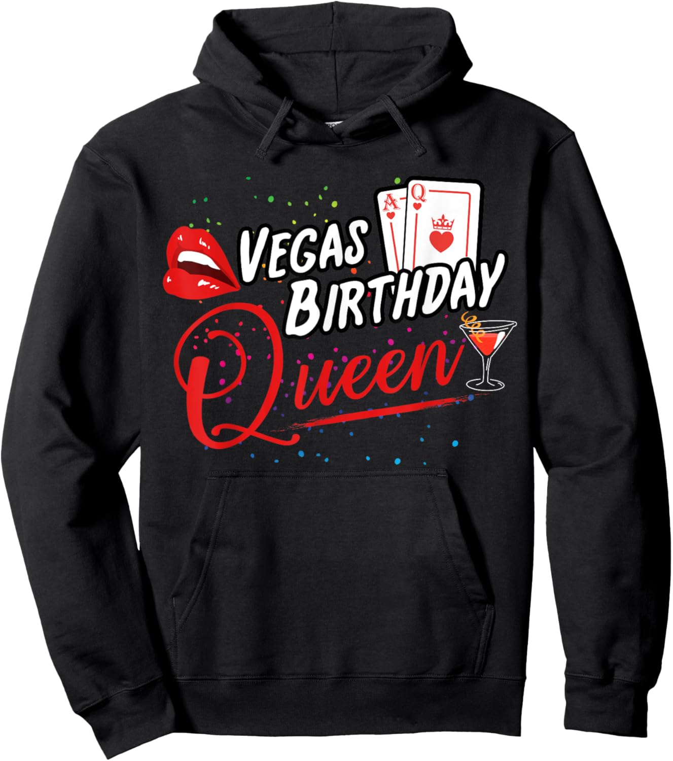 Vegas Birthday Queen Las Vegas Birthday Party Hoodie - Hoodie | Black