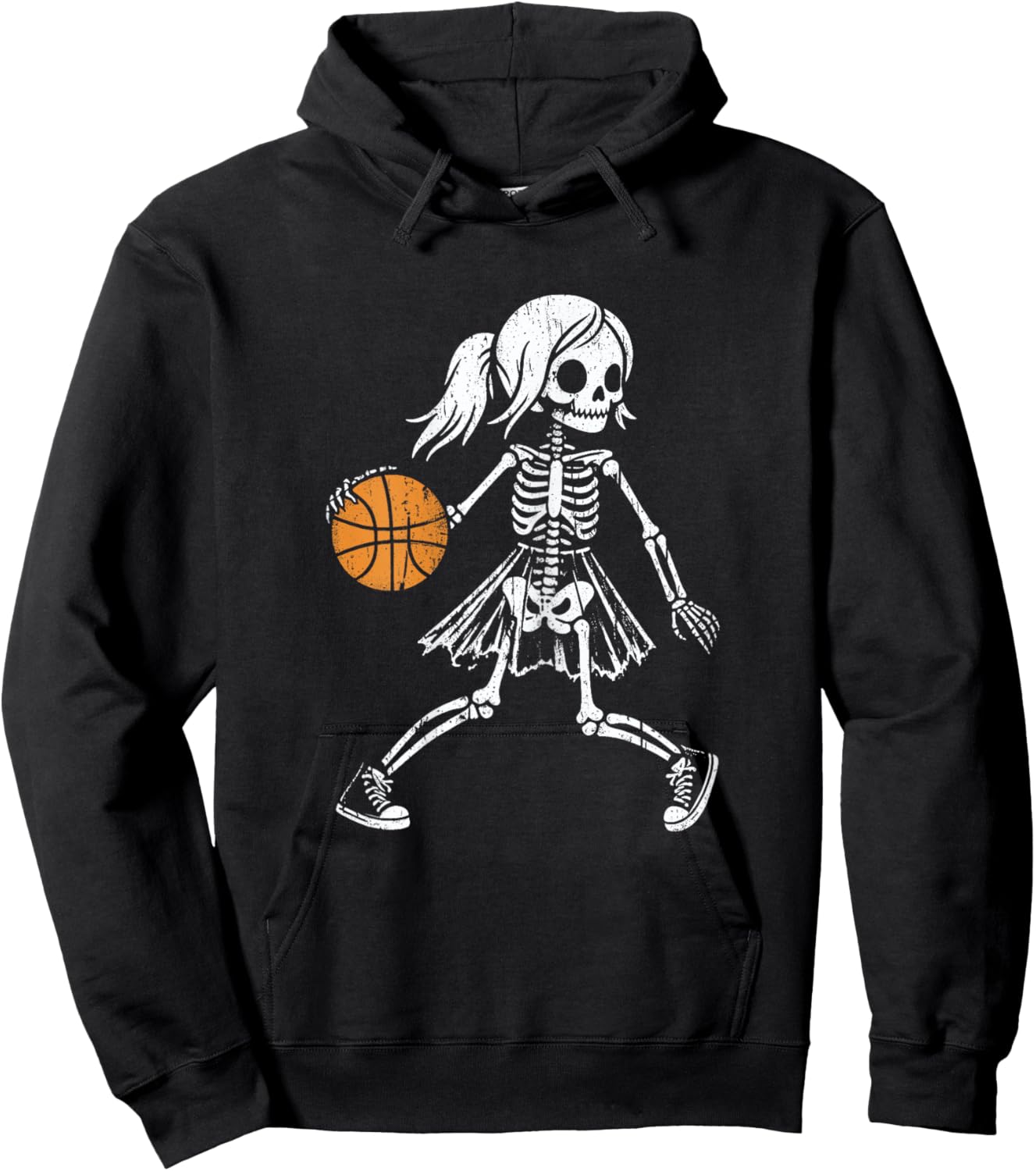 Spooky Basketball Skeletons Spooky Basketball Halloween Hoodie - Hoodie | Black