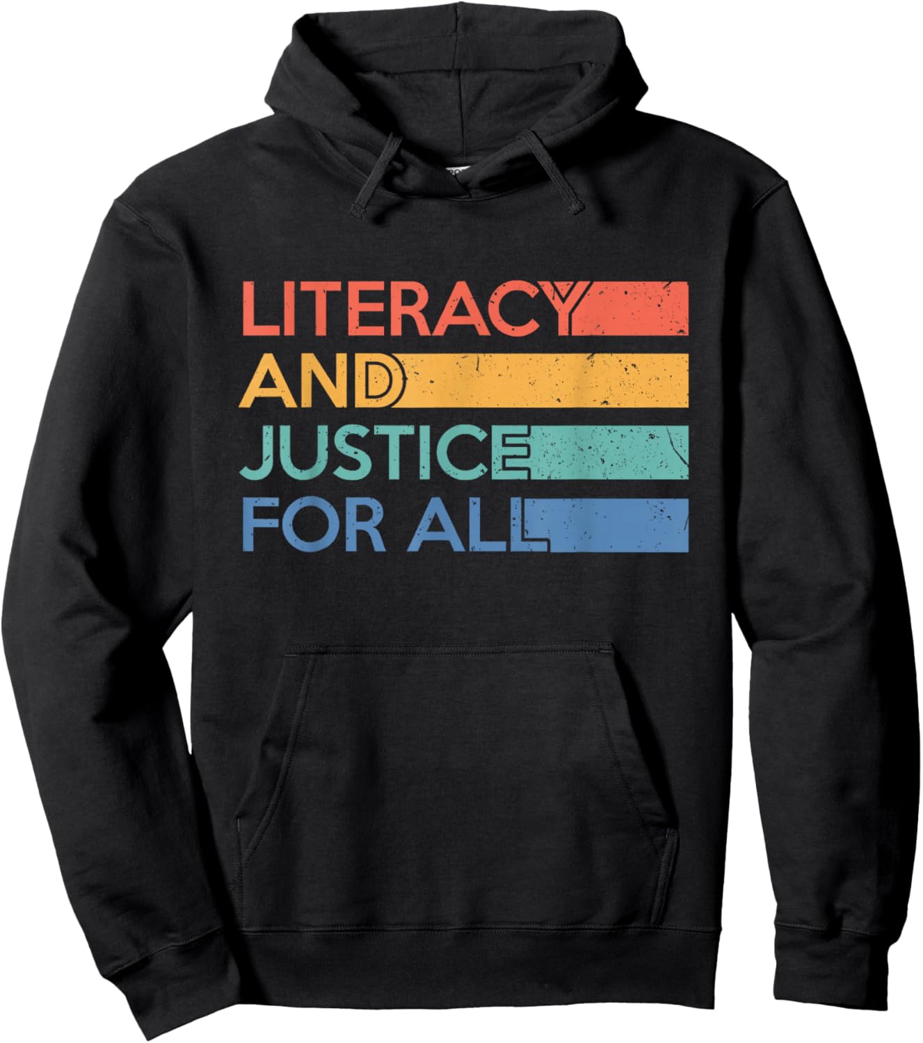 Literacy and Justice for All Reading Book Club Librarian Hoodie - Hoodie | Black