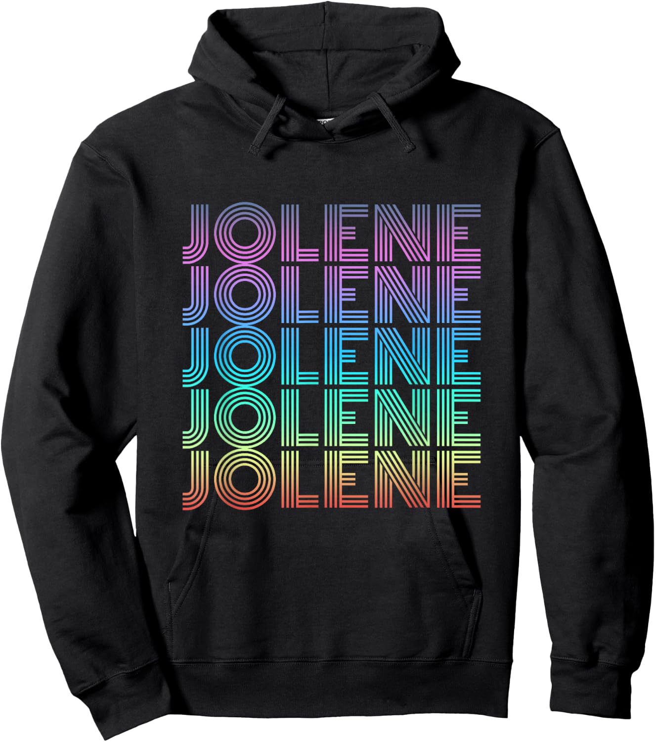 Jolene Retro Wordmark Pattern Vintage Style Hoodie - Hoodie | Black