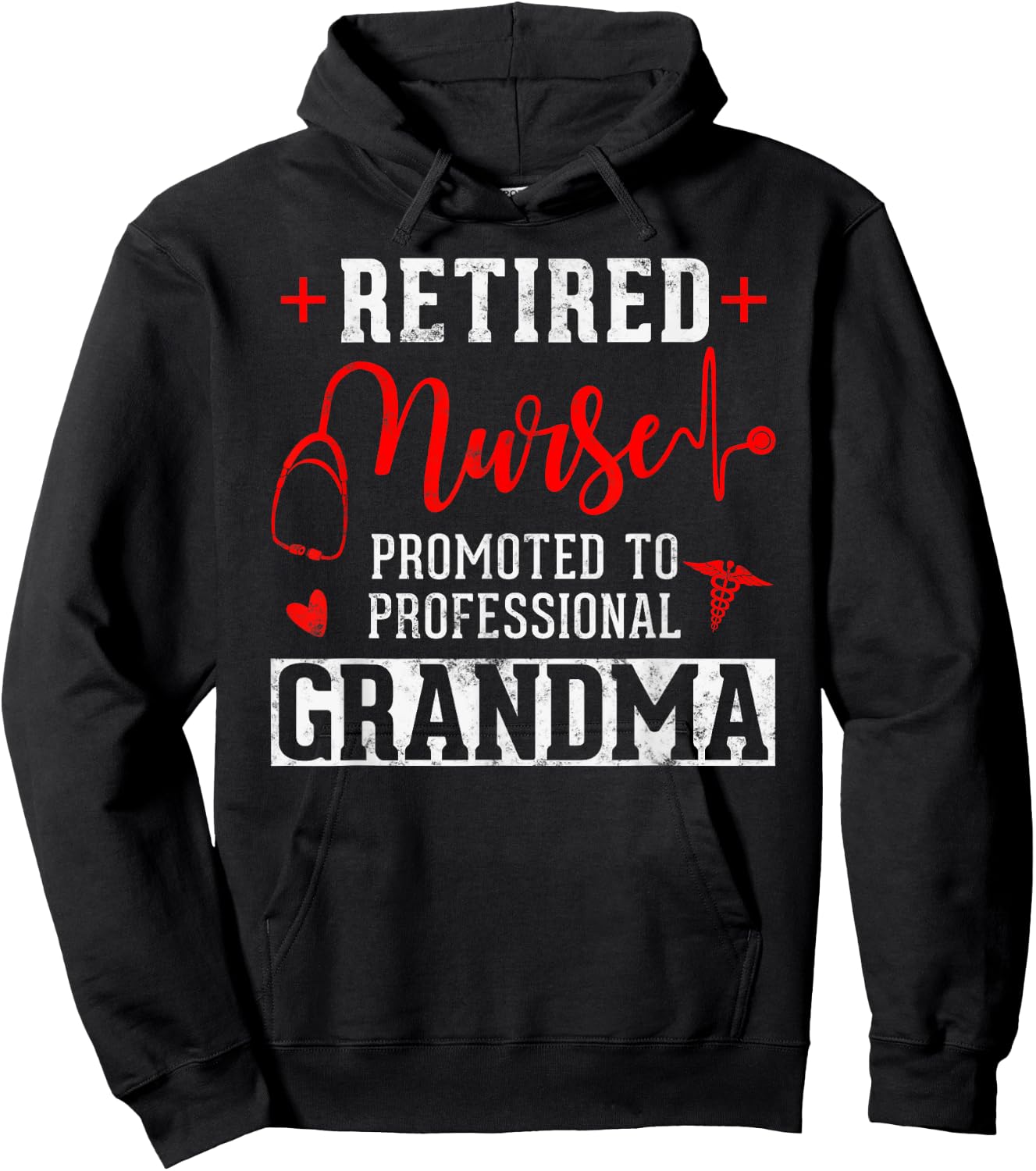 Retired Nurse Promoted to Professional Grandma Hoodie - Hoodie | Black