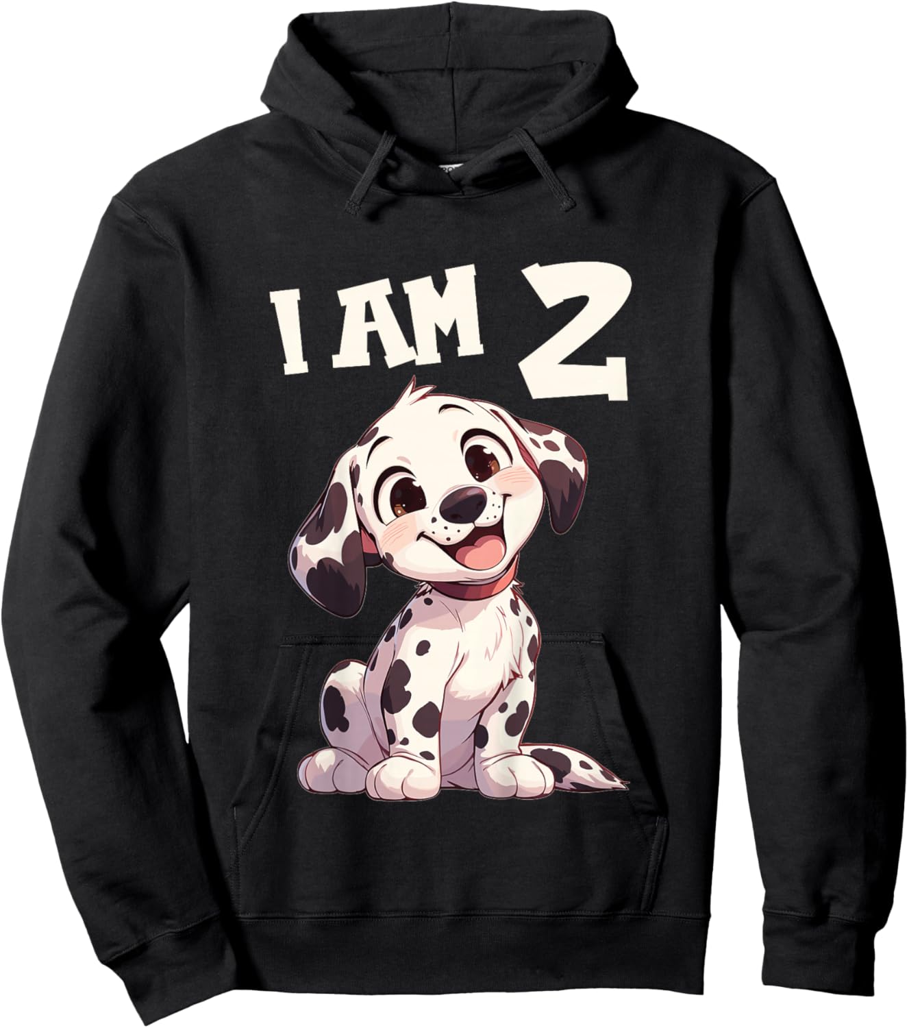Kids 2 Years old 2th birthday Dalmatian Dogs Dalmatian Dog Hoodie - Hoodie | Black