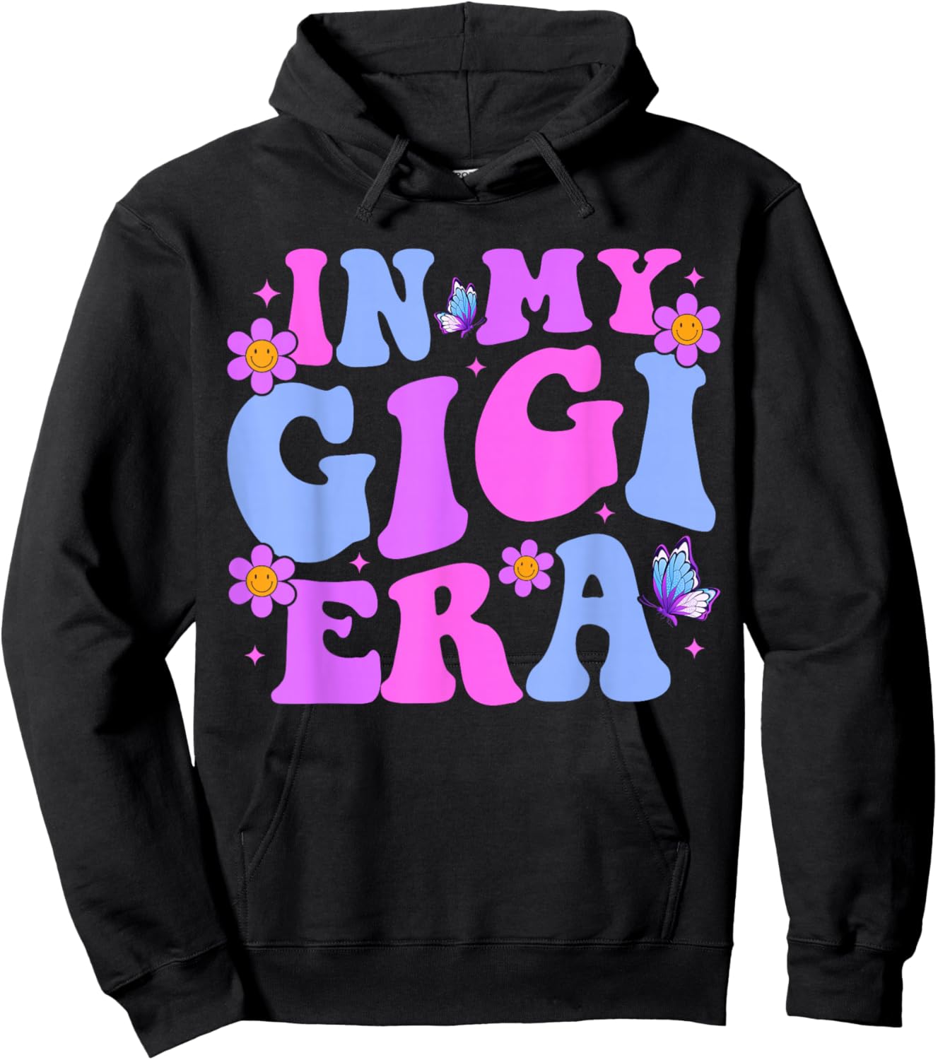 in My Gigi Era Pregnancy Announcement Grandma Mother's Day Hoodie - Hoodie | Black