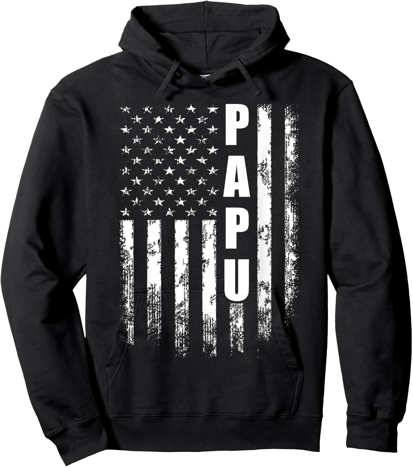 Papu American USA Flag - Papu Cooler Father's Day Men Hoodie - Hoodie | Black