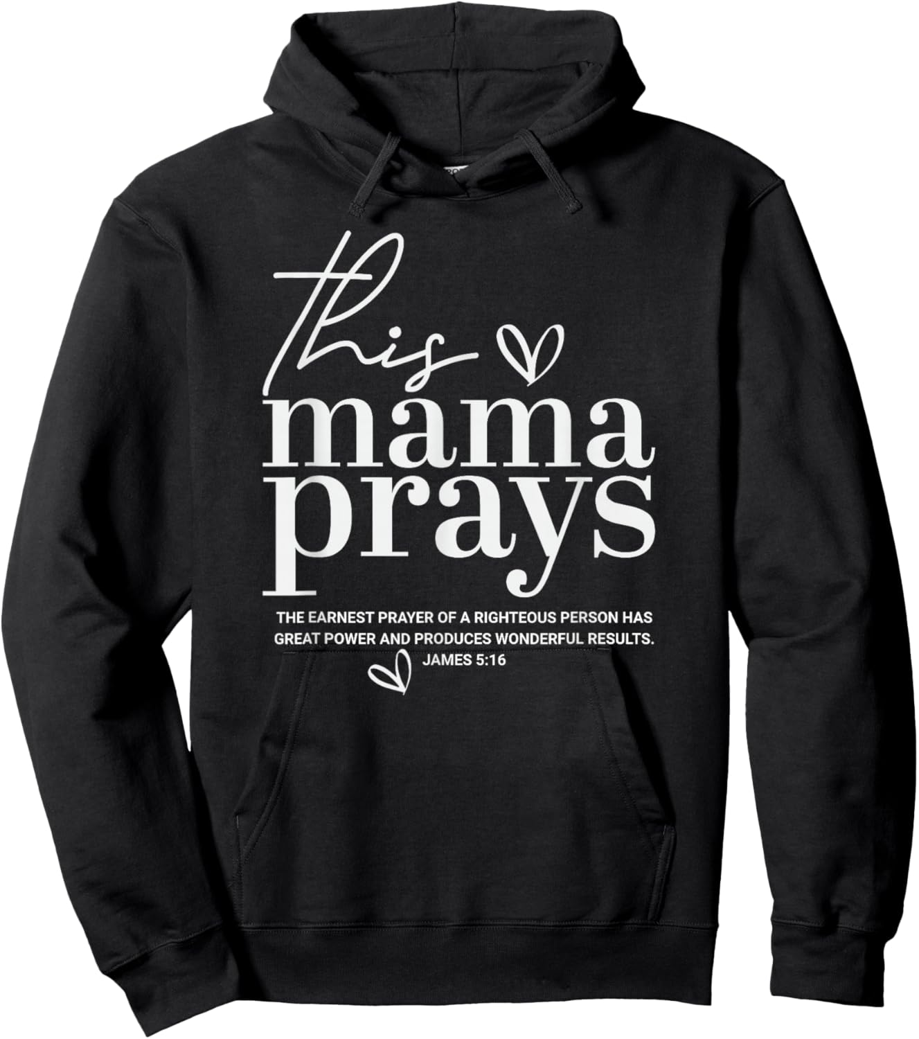This Mama Prays Cute Jesus Scripture Bible Christian Women Hoodie - Hoodie | Black