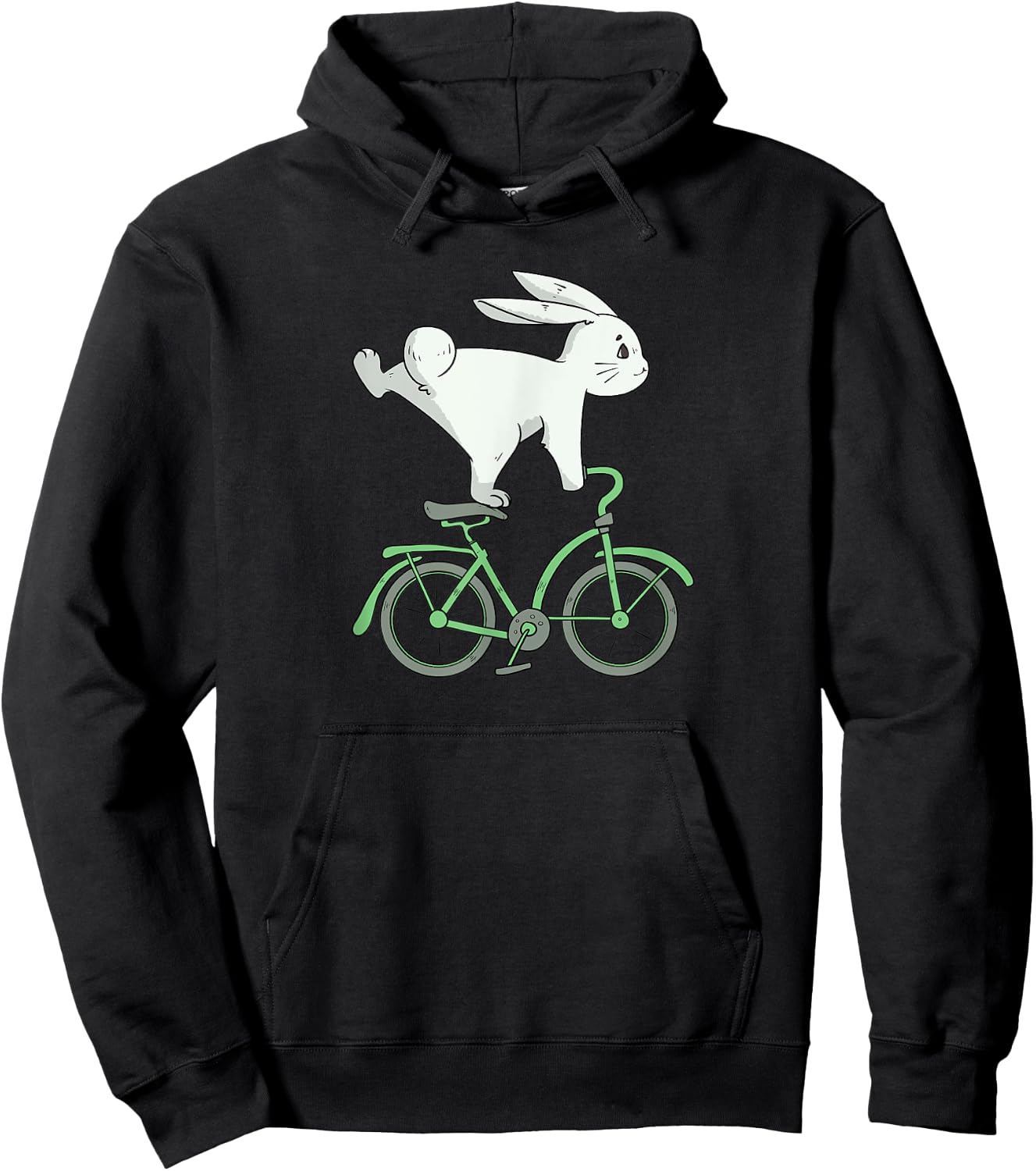 Rabbit on Bike | Bunny Cycling | Bicycle Lover Women Kids Hoodie - Hoodie | Black