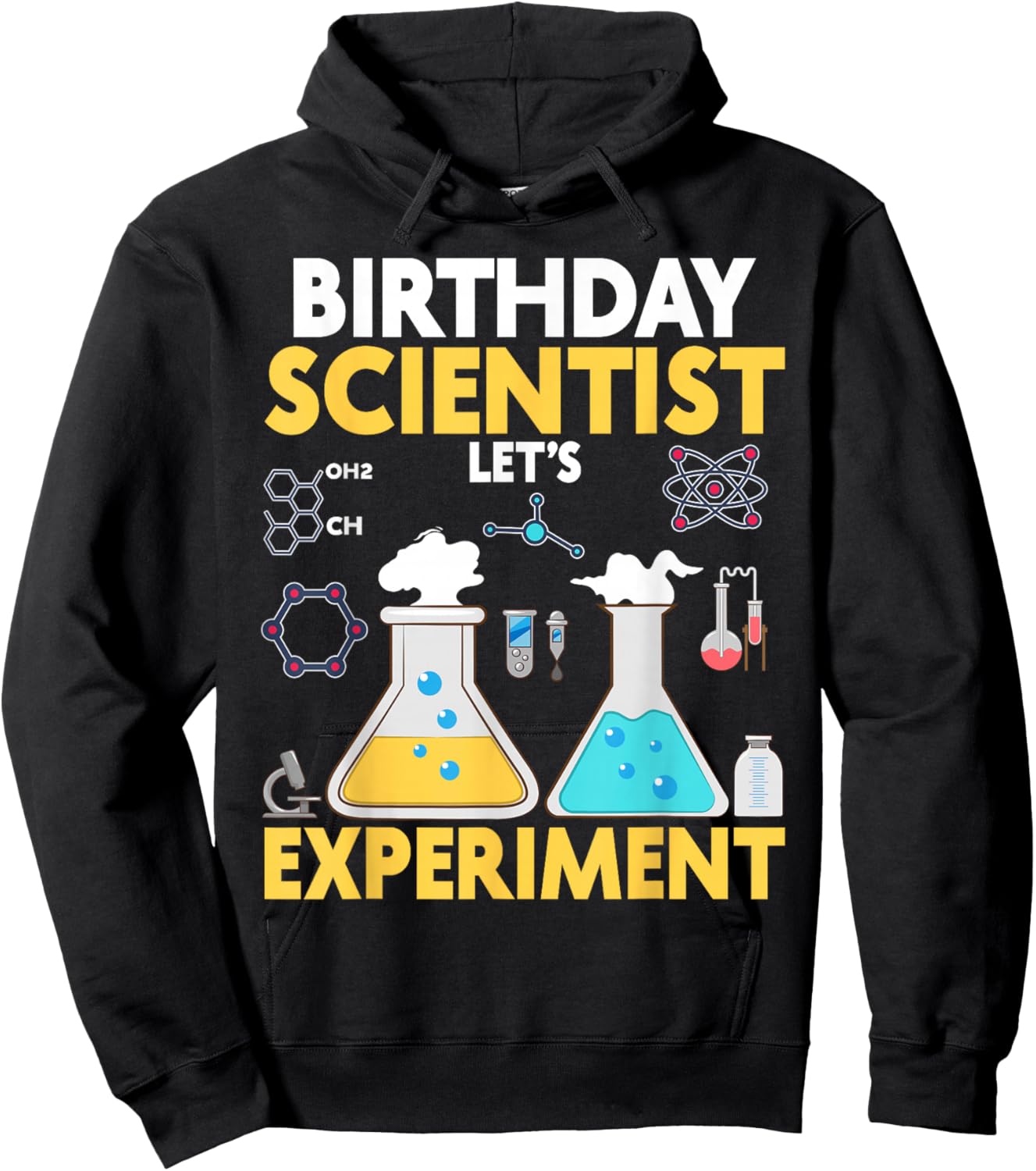 Birthday Shrit For Boys Girls Science Theme Let's Experiment Hoodie - Hoodie | Black