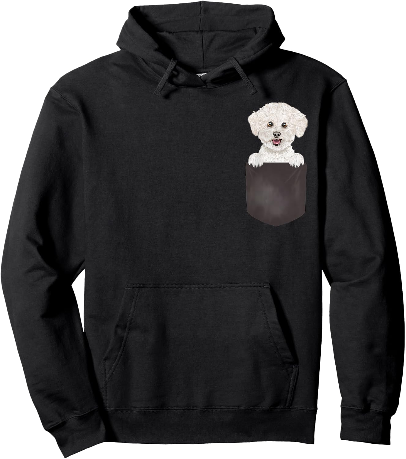 Dog in Pocket Funny Dog Lover Bichons Frise Hoodie - Hoodie | Black