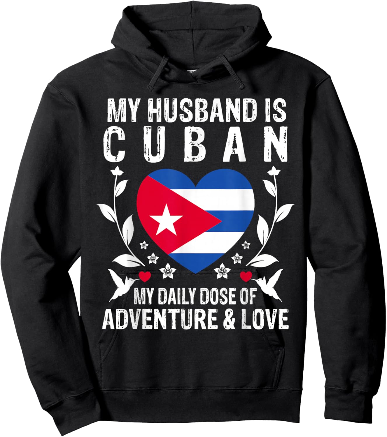 My Husband Is Cuban Husband Cuba Flag Hoodie - Hoodie | Black