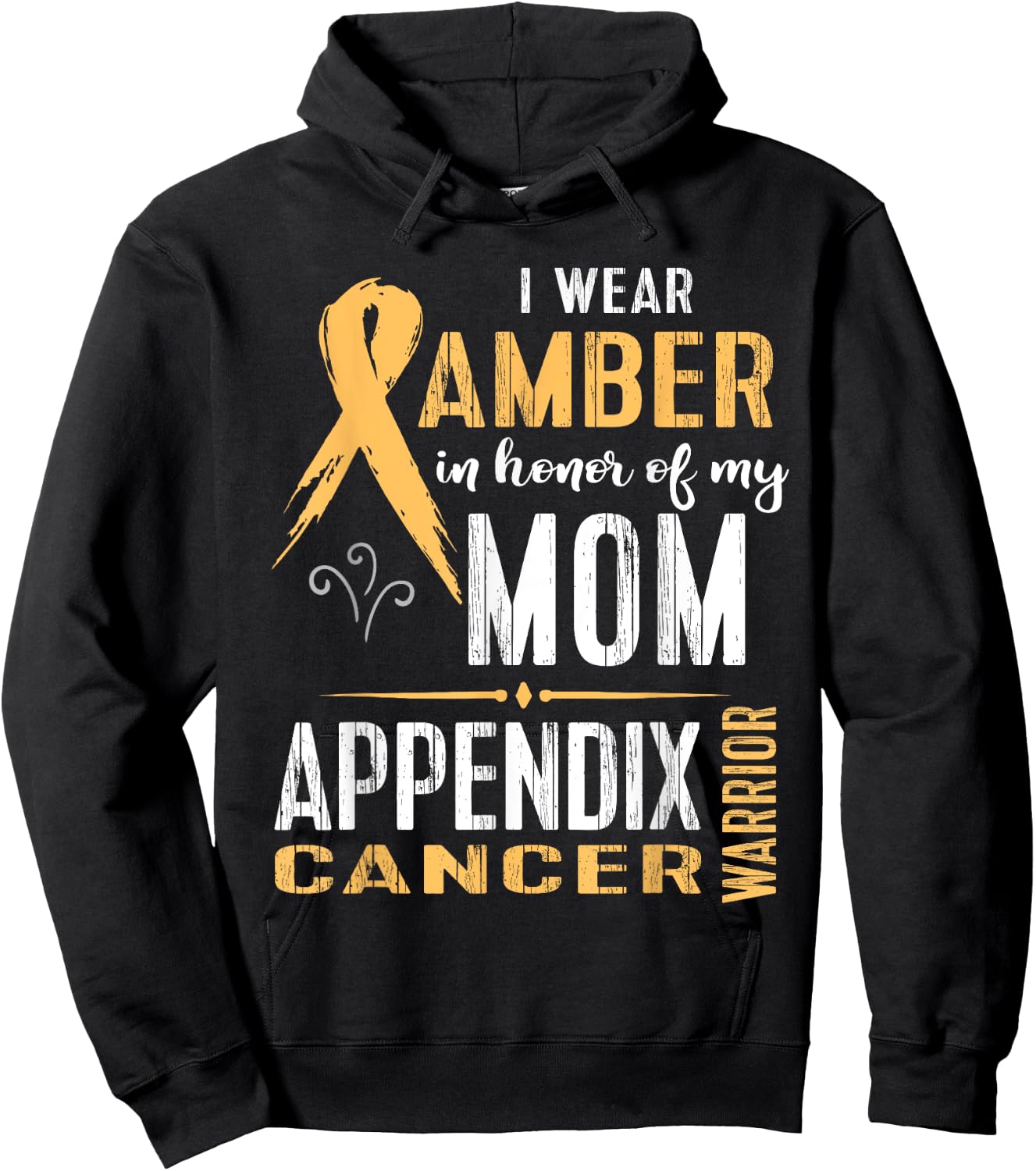 Appendix Cancer Awareness Support Mom Walk Run Cure Hoodie - Hoodie | Black