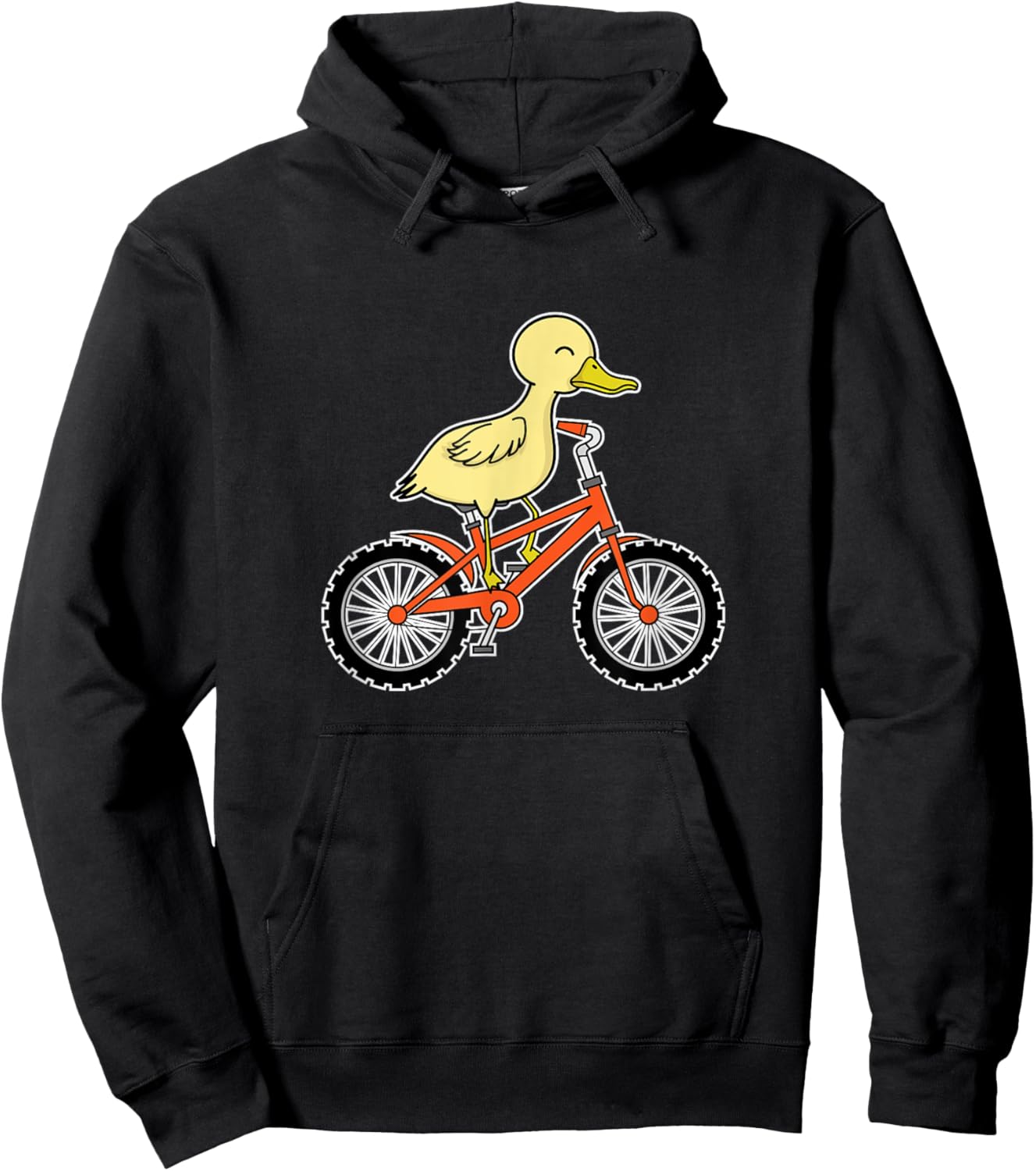 Duck with Bicycle Hoodie - Hoodie | Black