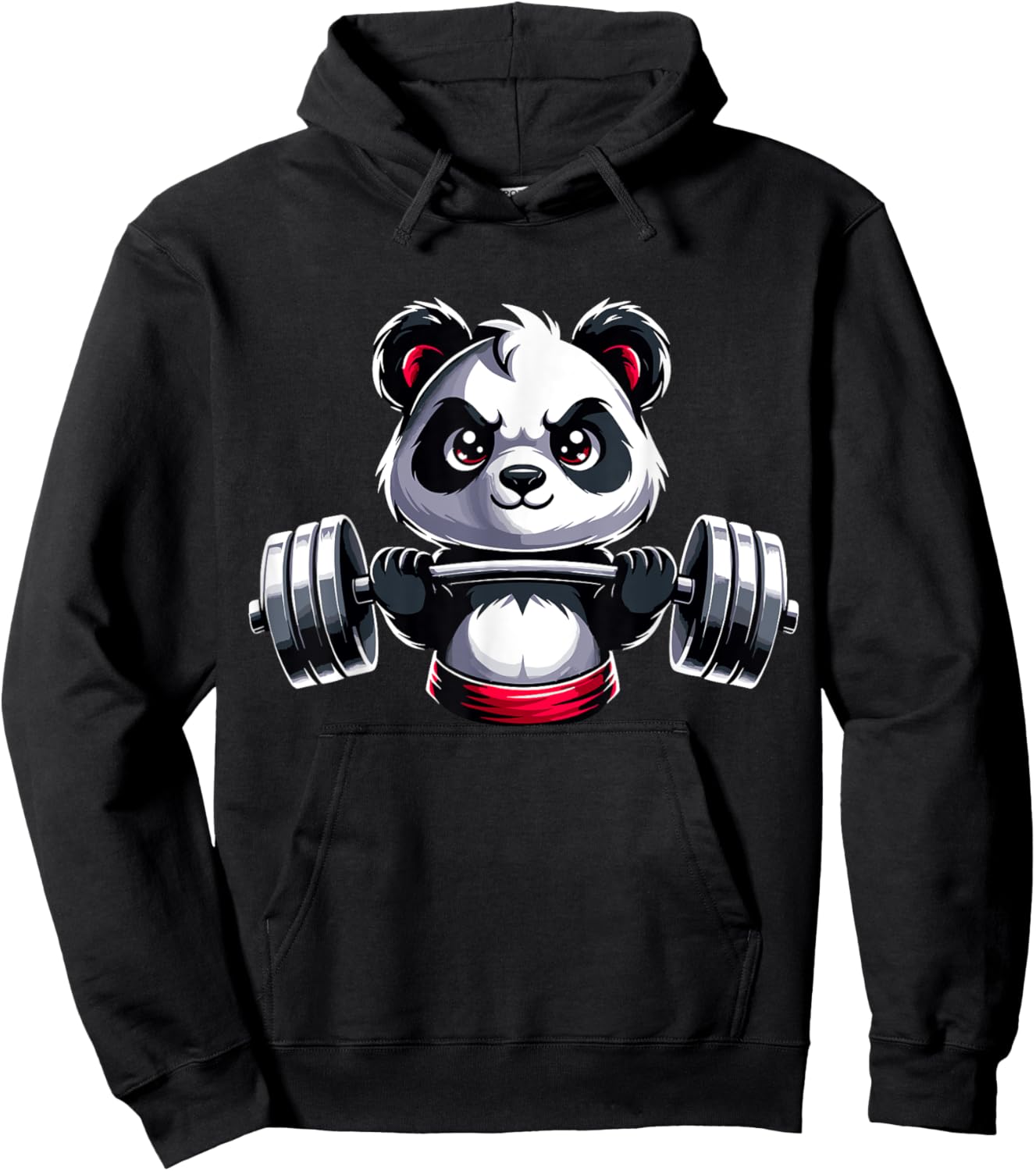 Panda Workout Fitness Gym Bodybuilder Weightlifting Hoodie - Hoodie | Black