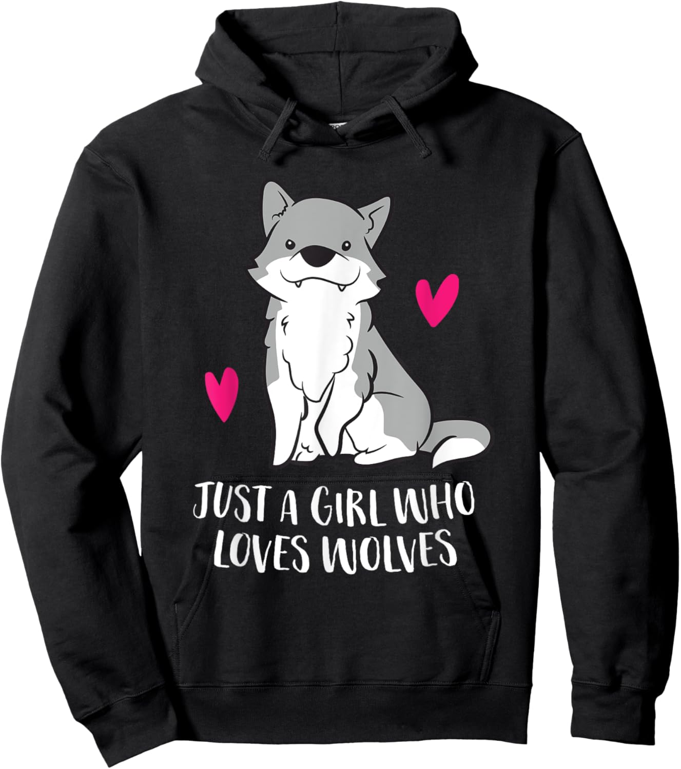 Just a Girl Who Loves Wolves Hoodie - Hoodie | Black