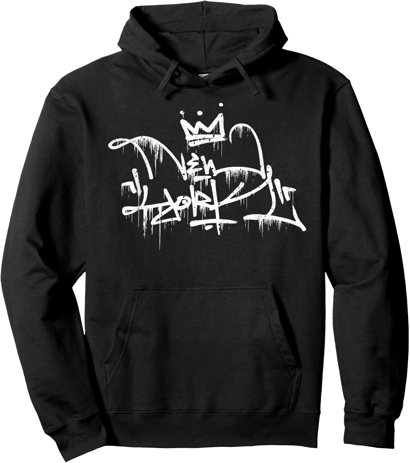 New York Graffiti Drip Hoodie - Hoodie | Black