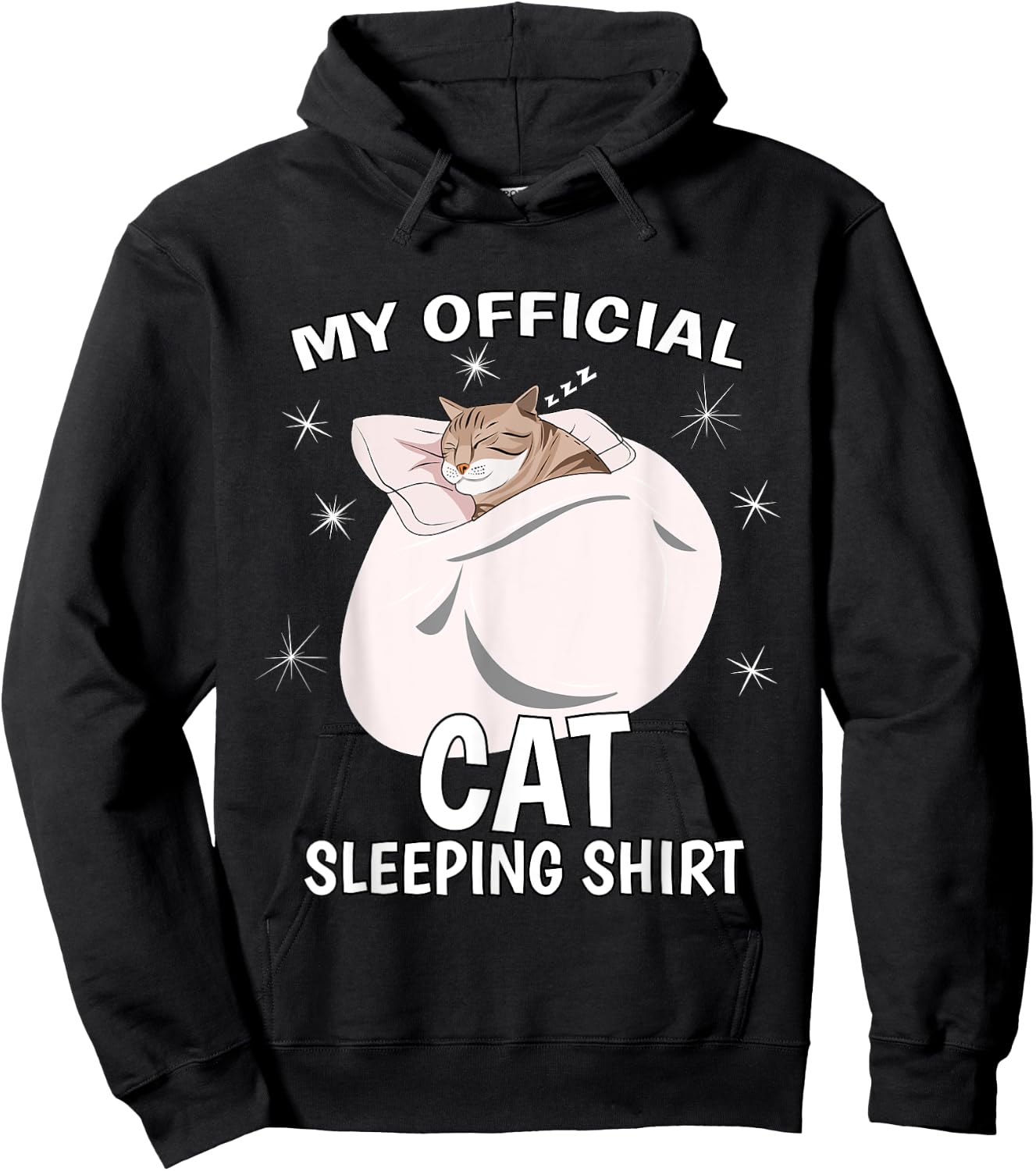 My Official Sleeping Shirt PJ Pajama Top Kitten Cat Hoodie - Hoodie | Black