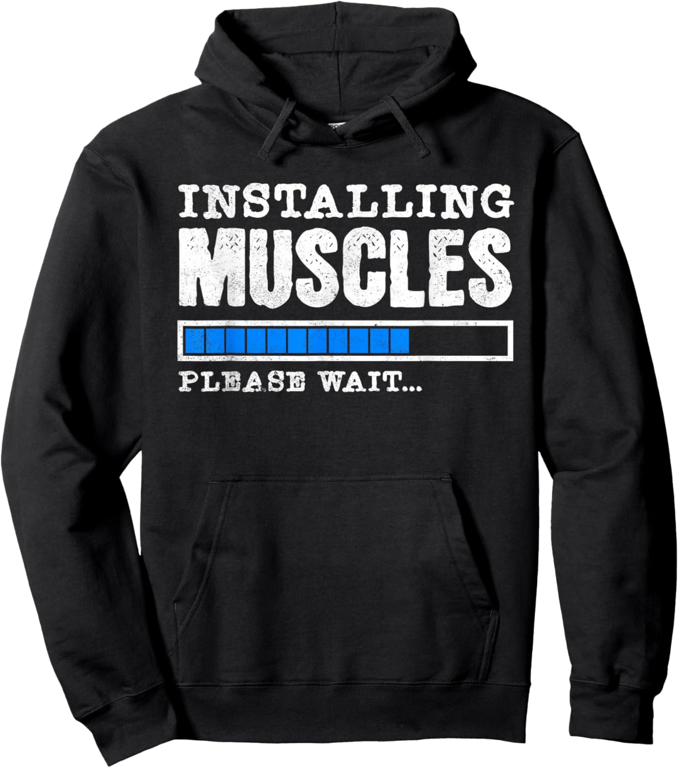 Installing Muscles - Please Wait - Fitness Hoodie - Hoodie | Black