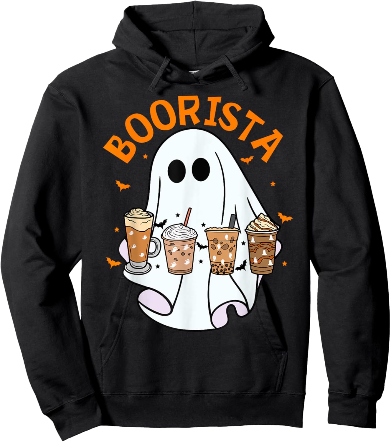 Boorista Barista Ghost Coffee Halloween Spooky Season Funny Hoodie - Hoodie | Black
