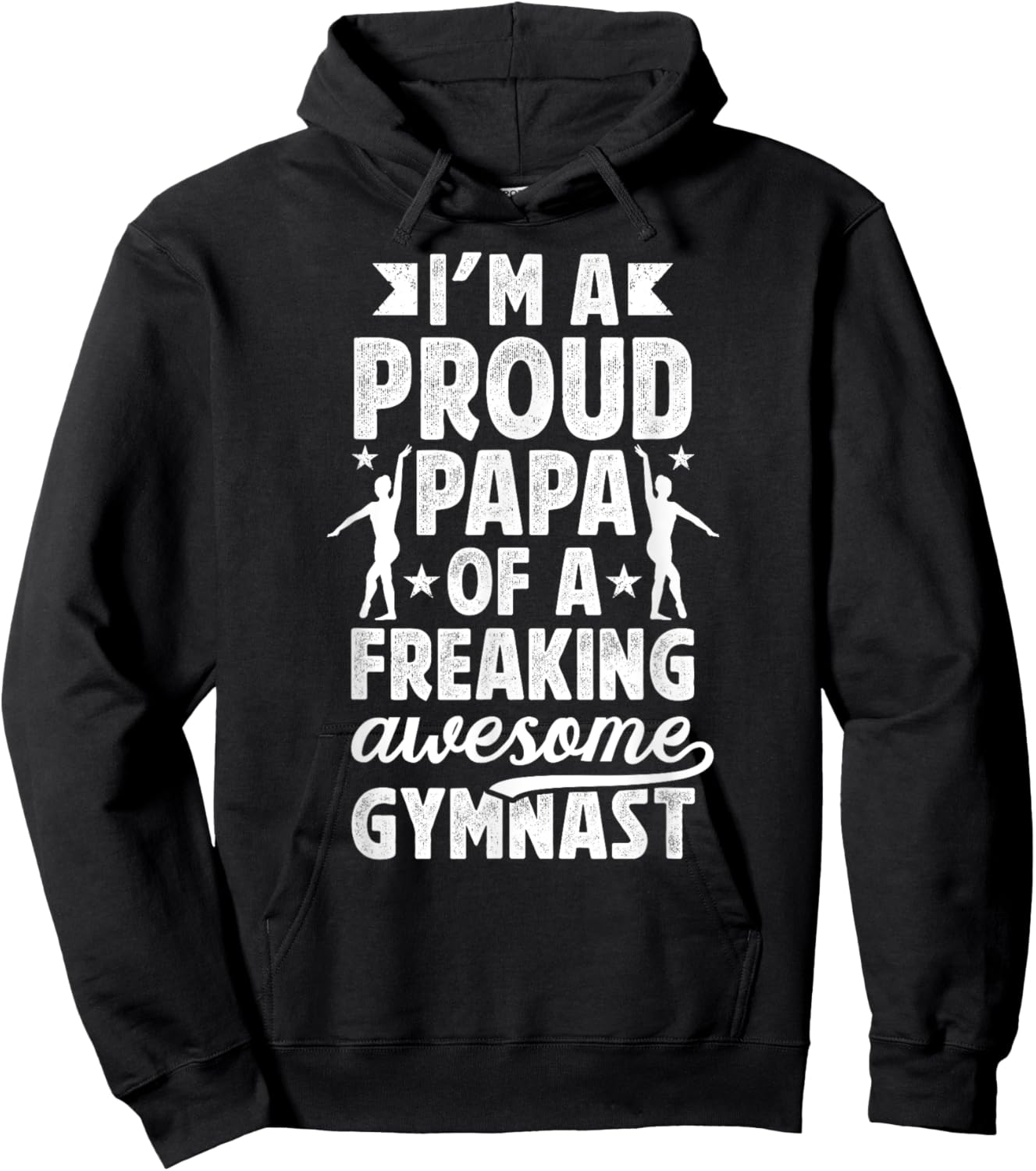 I'm A Proud Gymnastics Papa Of A Gymnast Papa Hoodie - Hoodie | Black