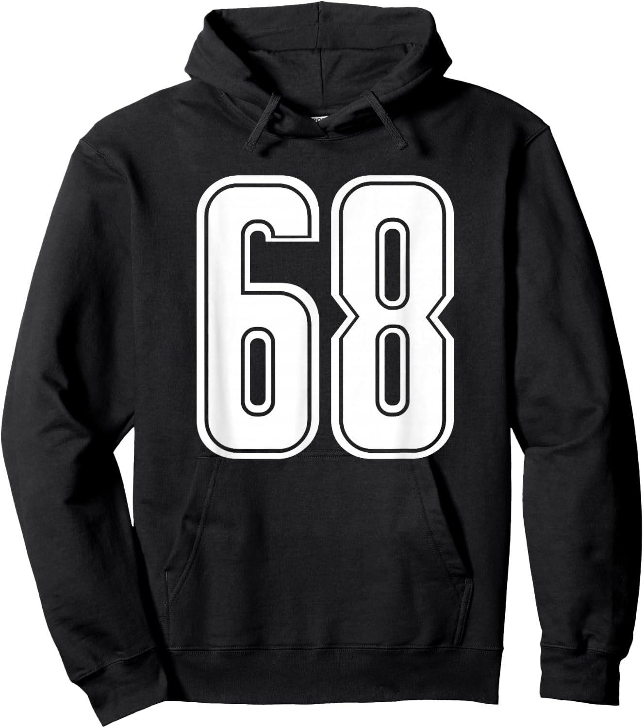 Number #68 White Sport Number 68 Hoodie - Hoodie | Black