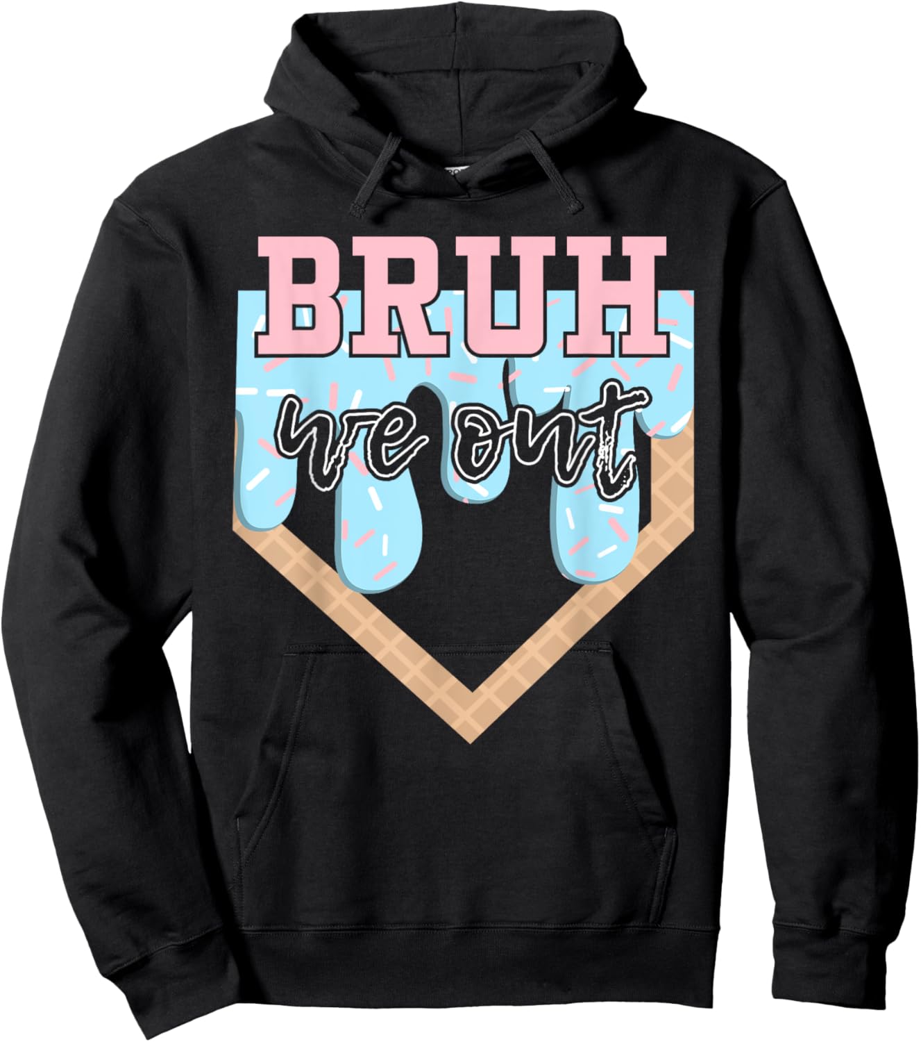 Bruh We Out Baseball Drip Boys Last Day Of School Summer Hoodie - Hoodie | Black