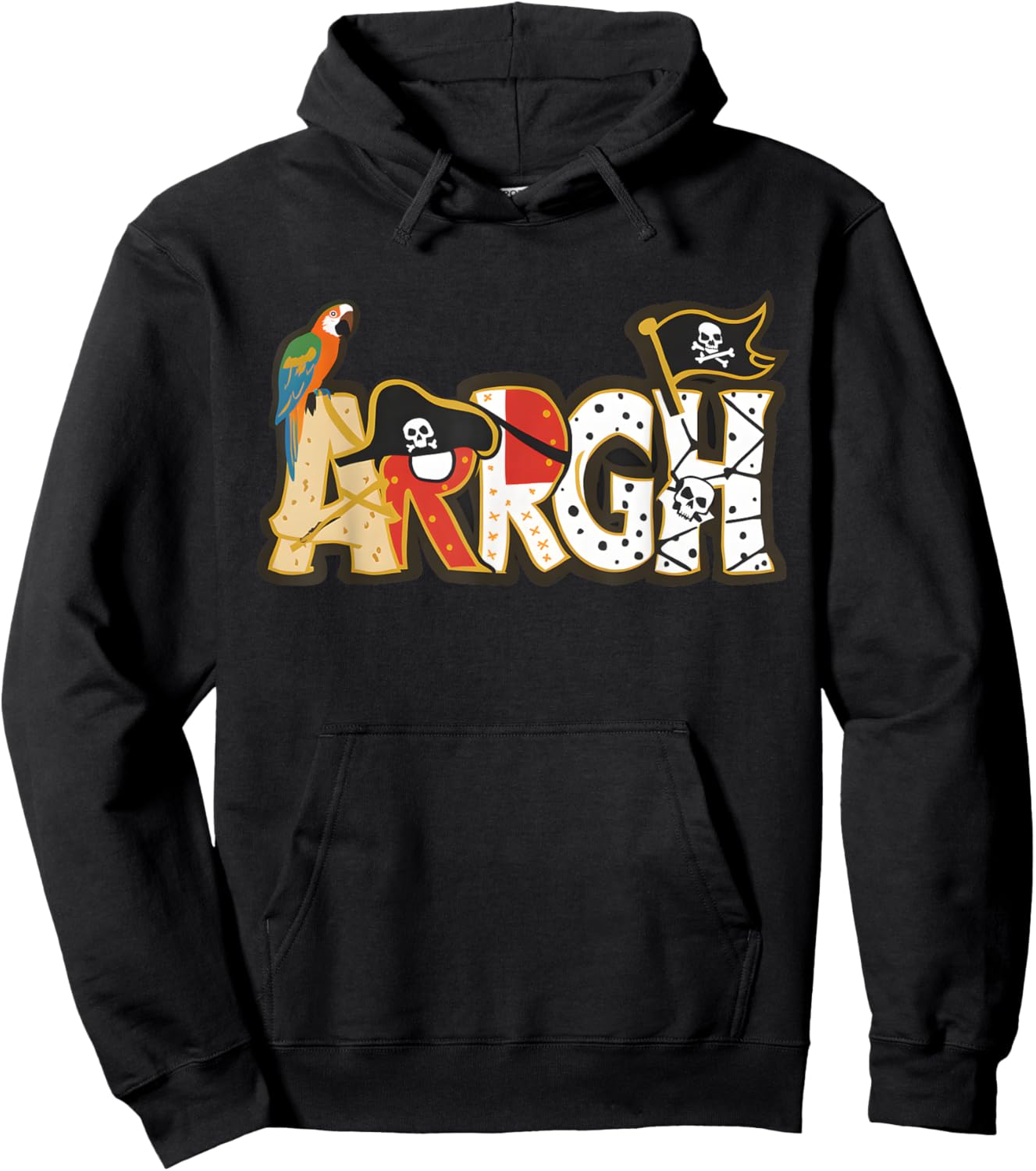 Fun ARRGH Pirate Style Pirate Costume ARGH Pirate Hoodie - Hoodie | Black
