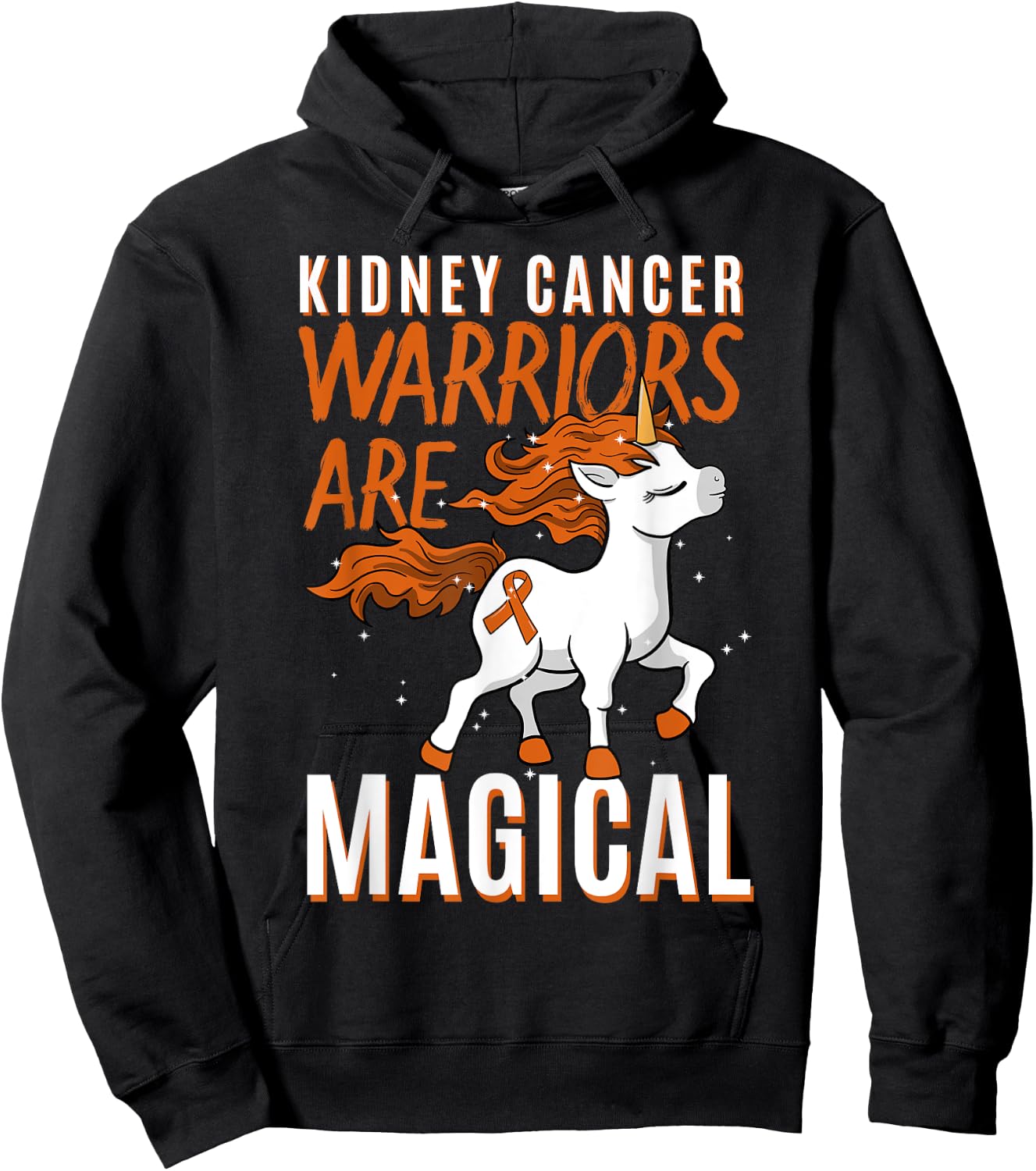 Kidney Cancer Awareness Supporter Warrior Unicorn Lover Gift Hoodie - Hoodie | Black