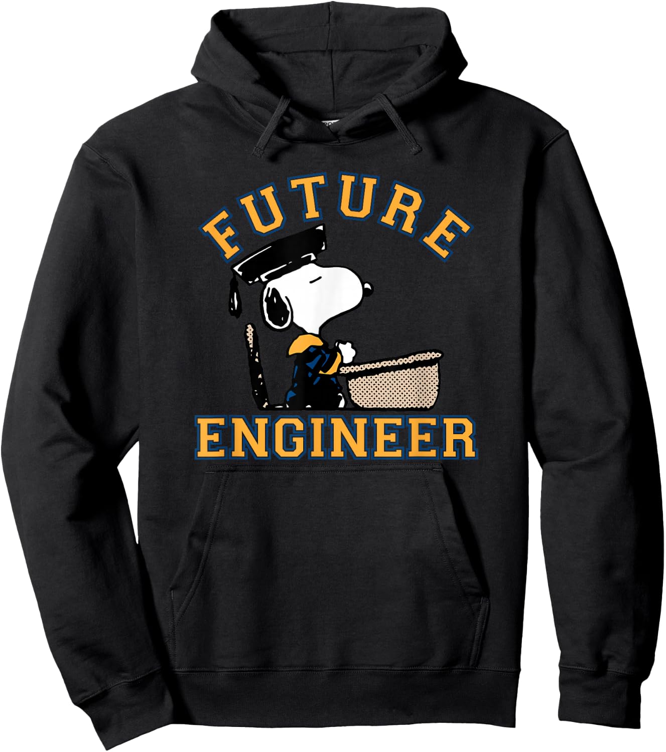 Peanuts Graduation Future Engineer Snoopy Hoodie - Hoodie | Black