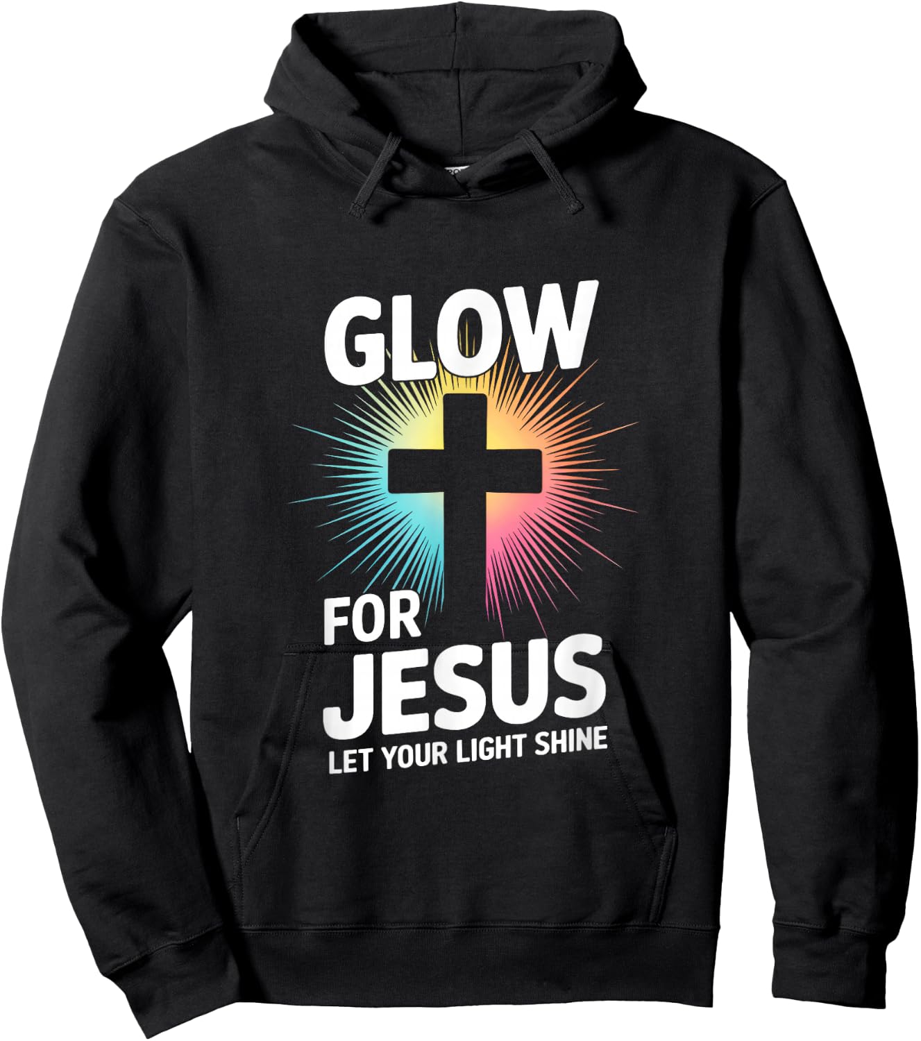 Glow For Jesus Let Your Light Shine Hoodie - Hoodie | Black