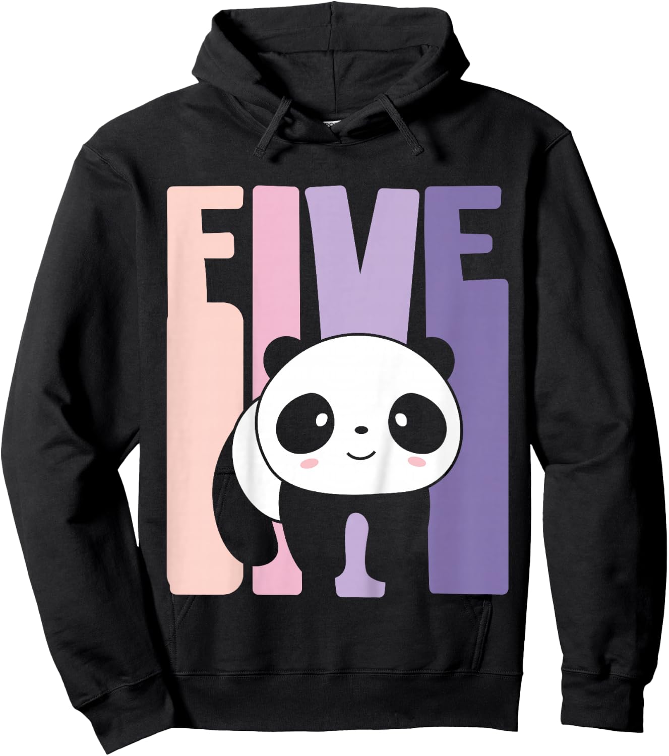 5 Year Old Cute Panda Birthday Girl 5th B-day Hoodie - Hoodie | Black